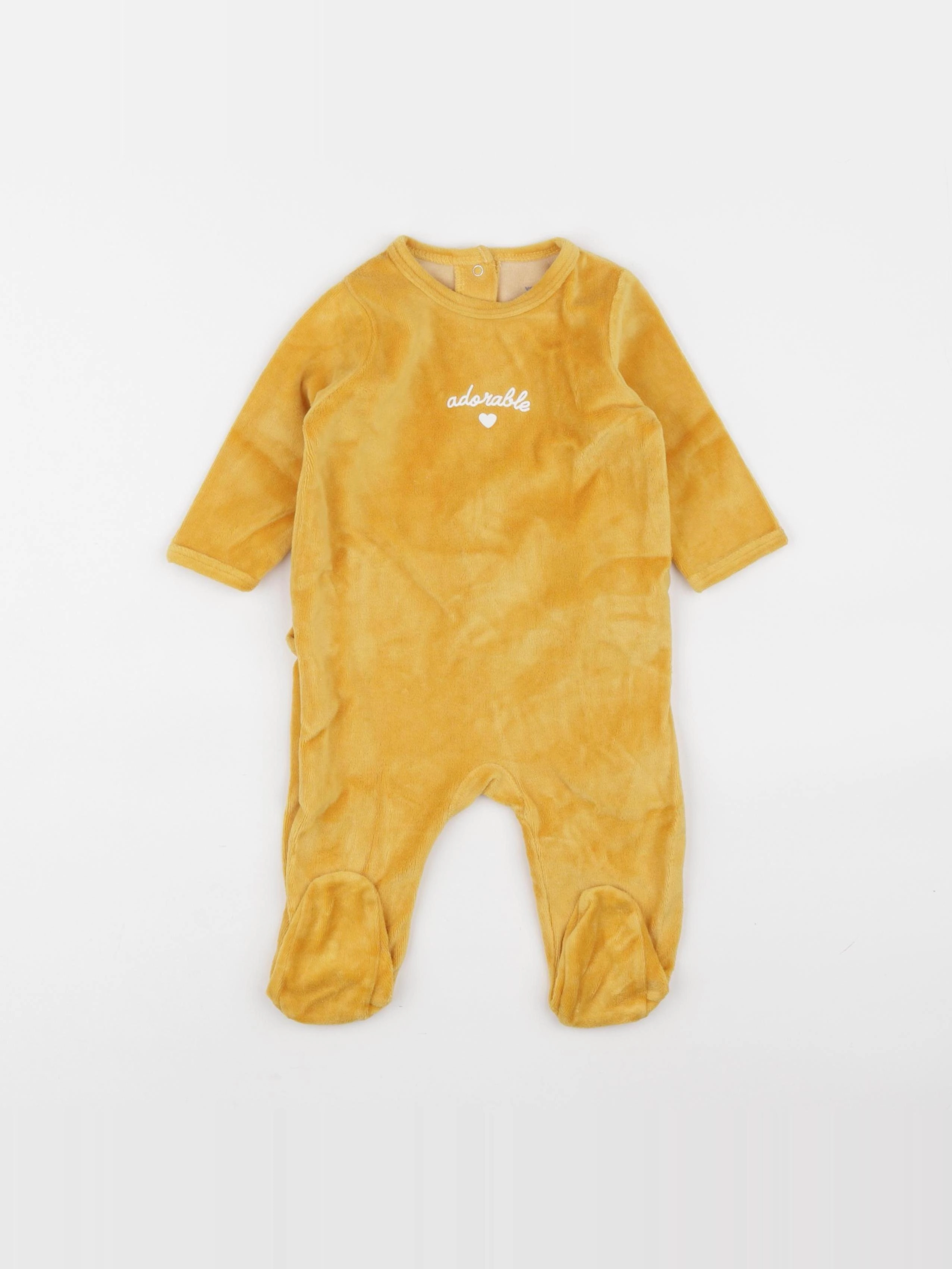 Vertbaudet - pyjama velours jaune - 6 mois