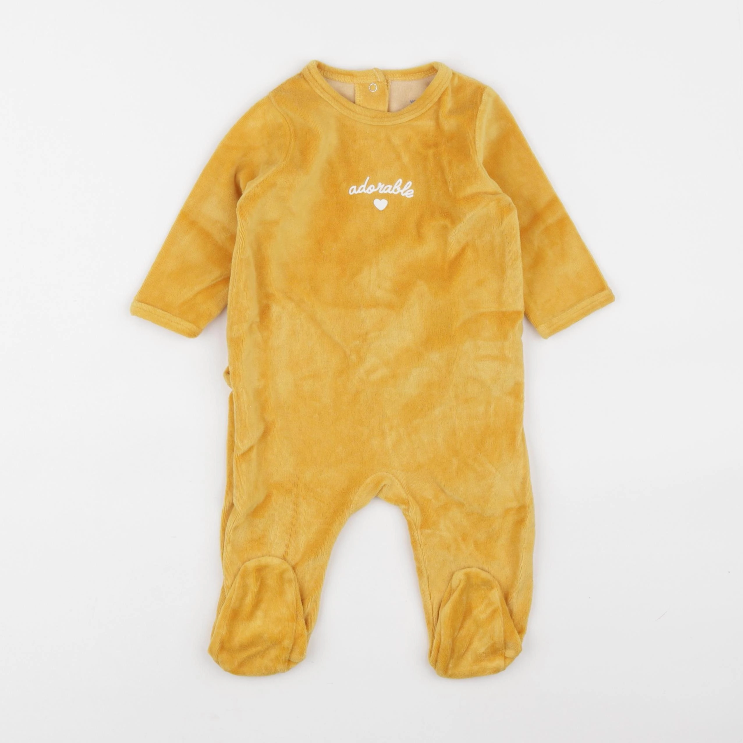 Vertbaudet - pyjama velours jaune - 6 mois