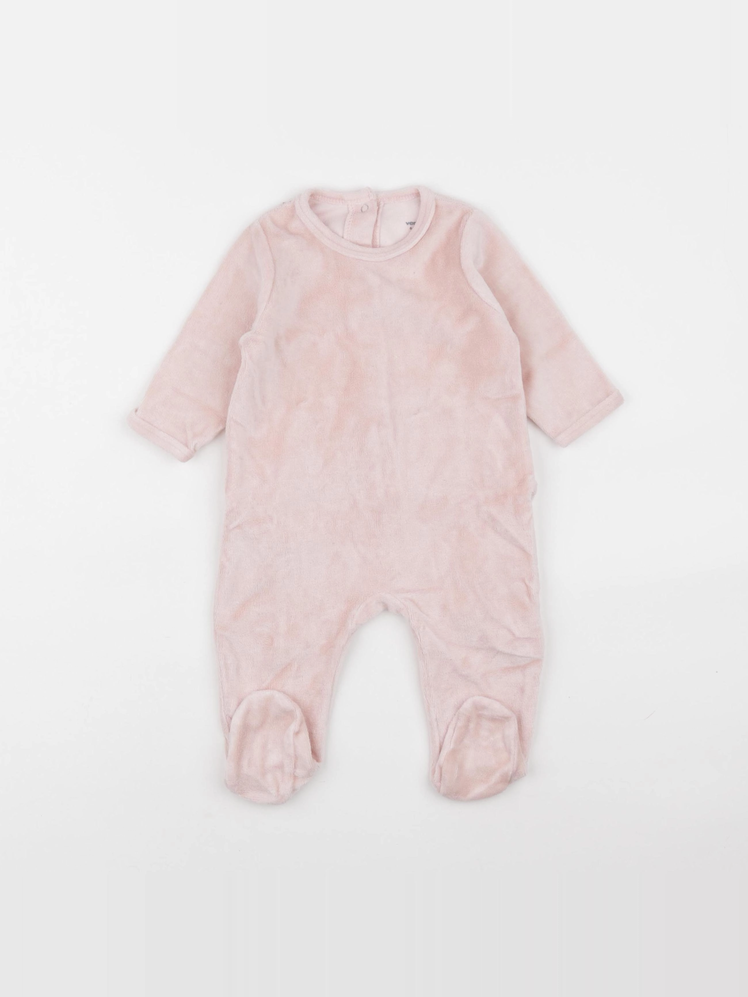 Vertbaudet - pyjama velours rose - 6 mois