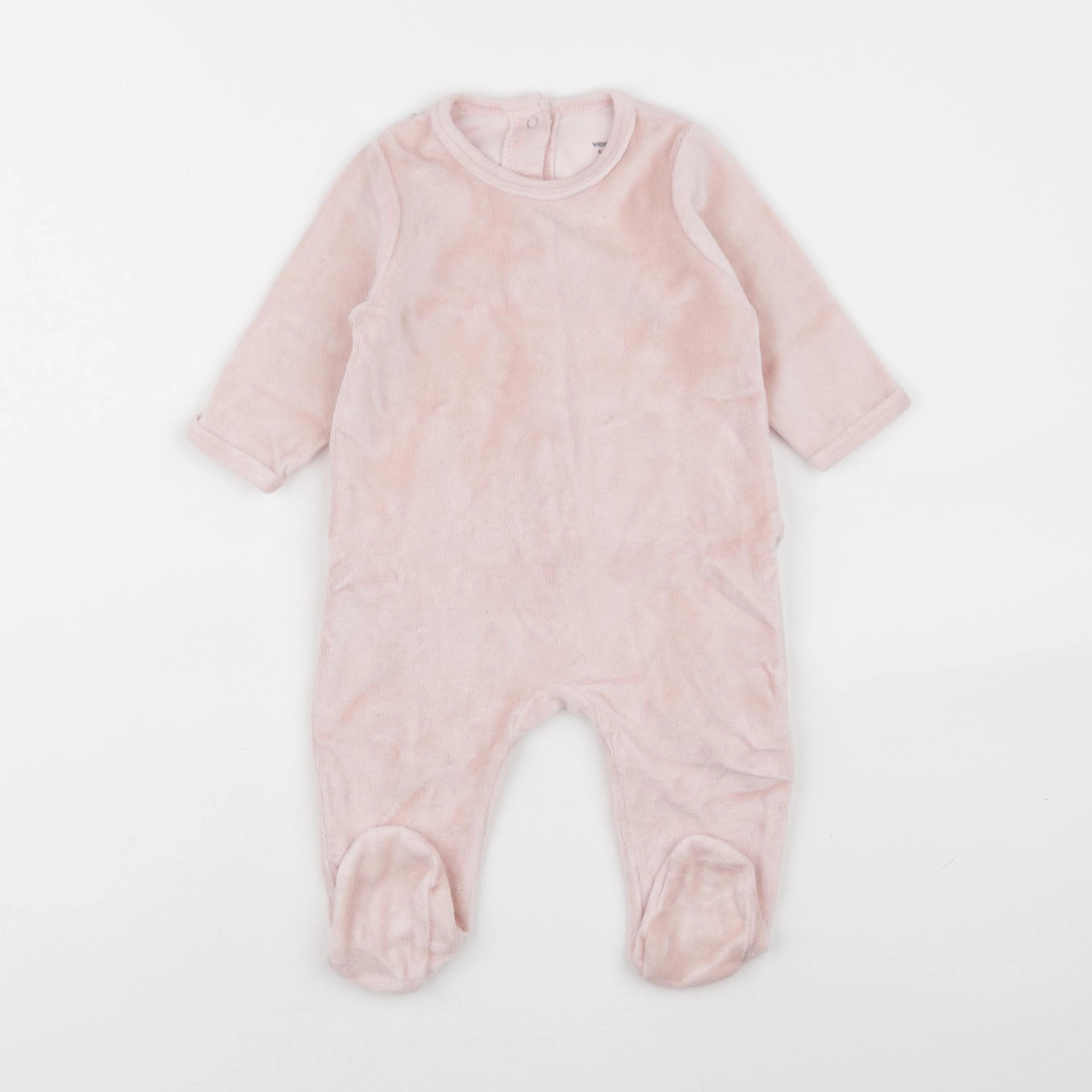 Vertbaudet - pyjama velours rose - 6 mois