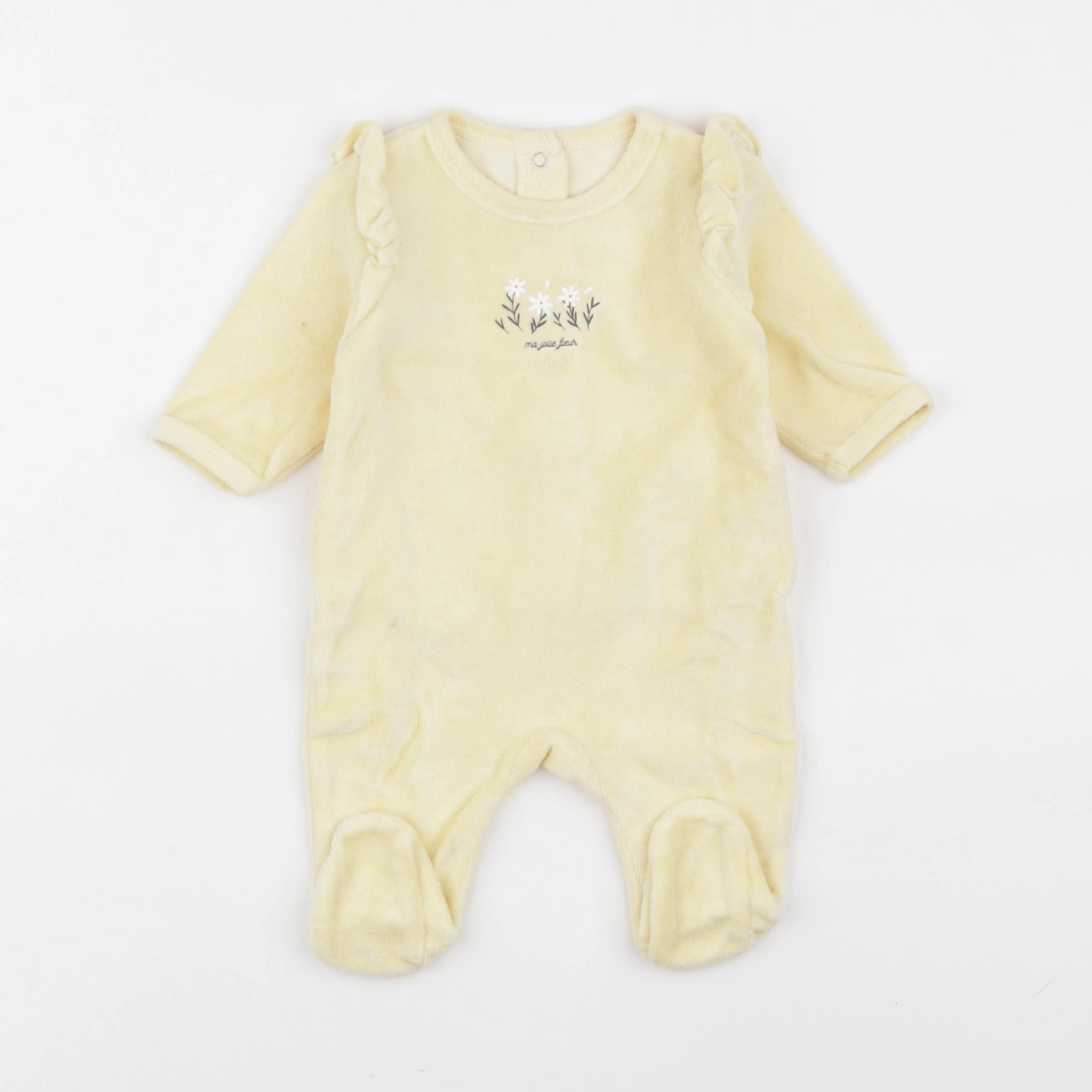 Vertbaudet - pyjama velours jaune - 1 mois