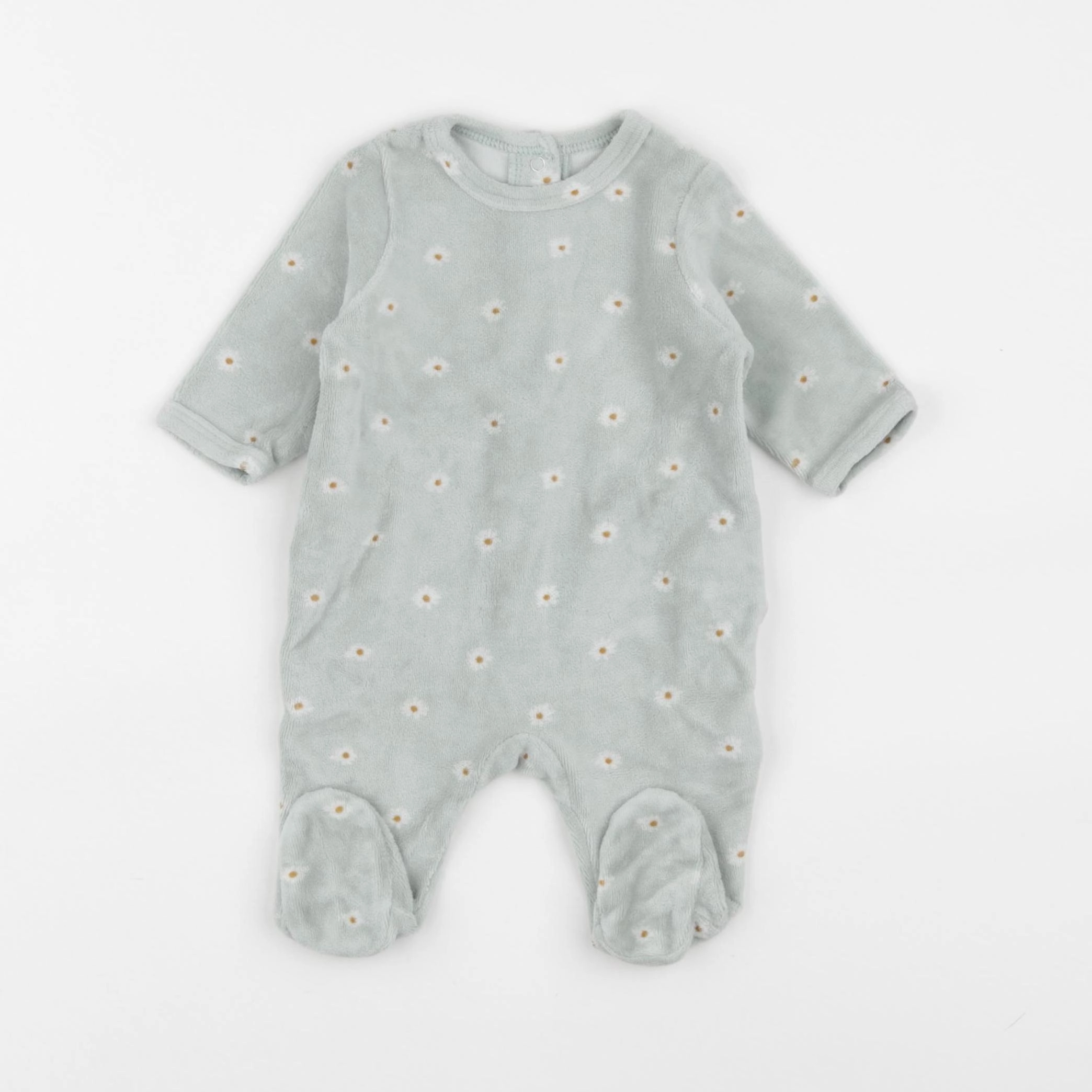 Vertbaudet - pyjama velours vert - 1 mois