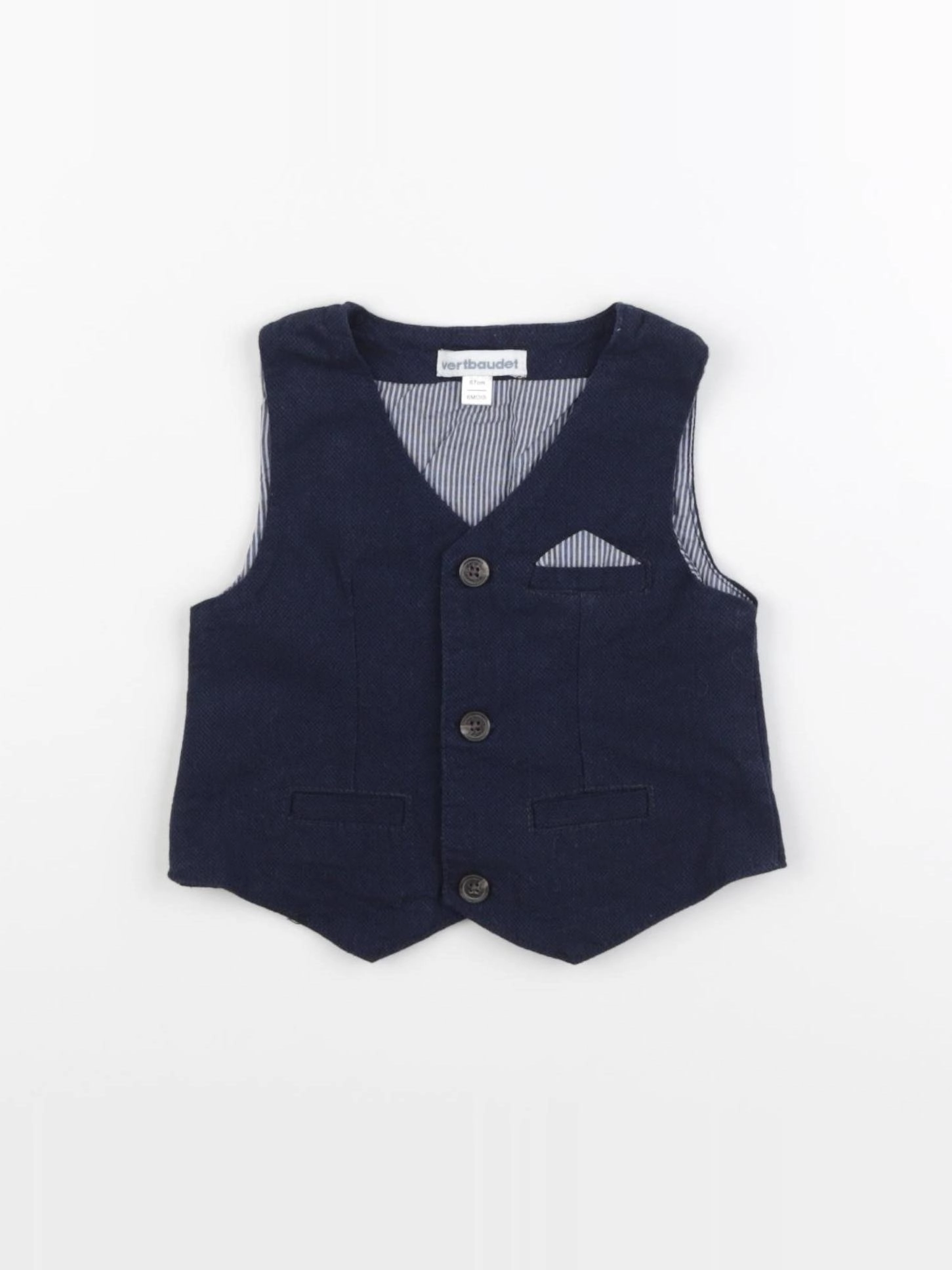 Vertbaudet - gilet bleu - 6 mois