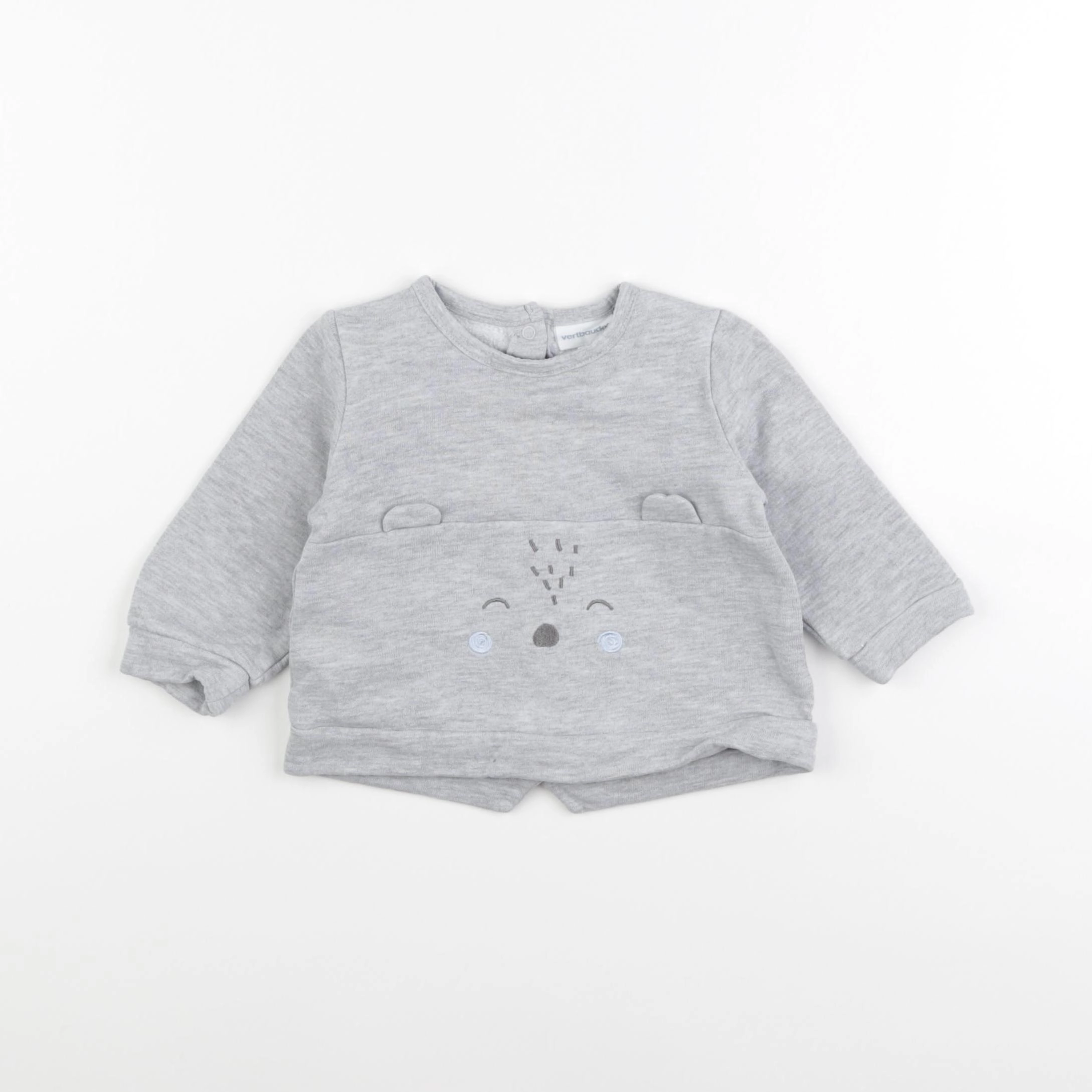 Vertbaudet - sweat gris - 6 mois