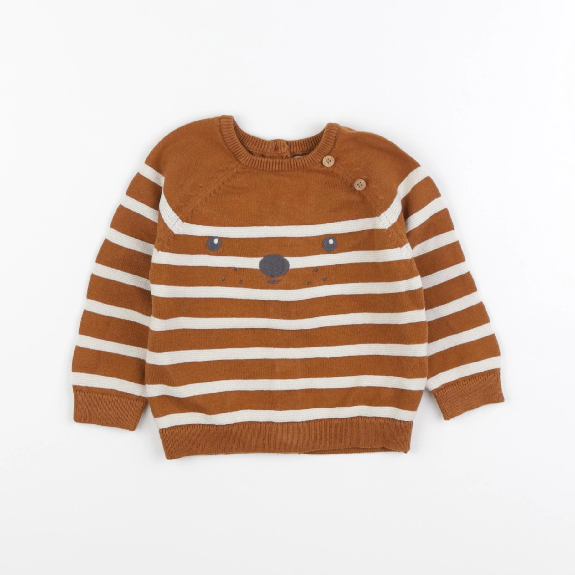 Vertbaudet - pull marron - 6/9 mois