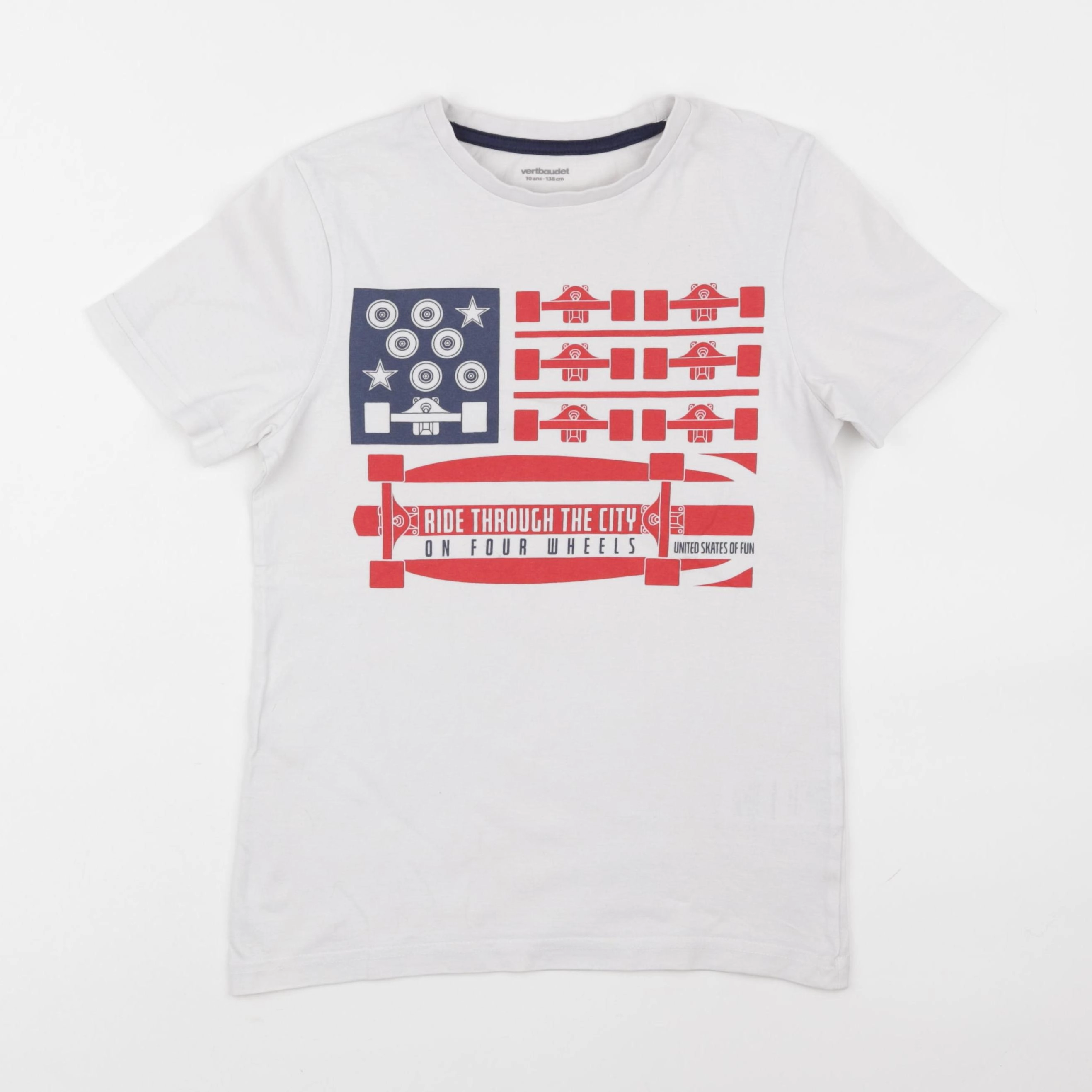 Vertbaudet - tee-shirt blanc - 10 ans