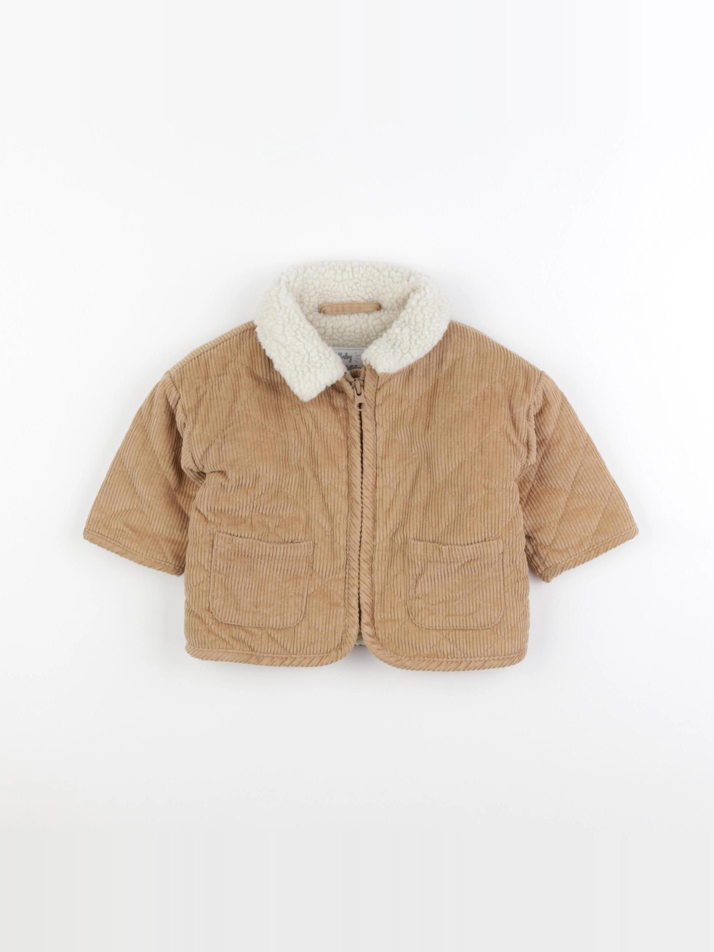Vertbaudet - veste doublé beige - 6 mois