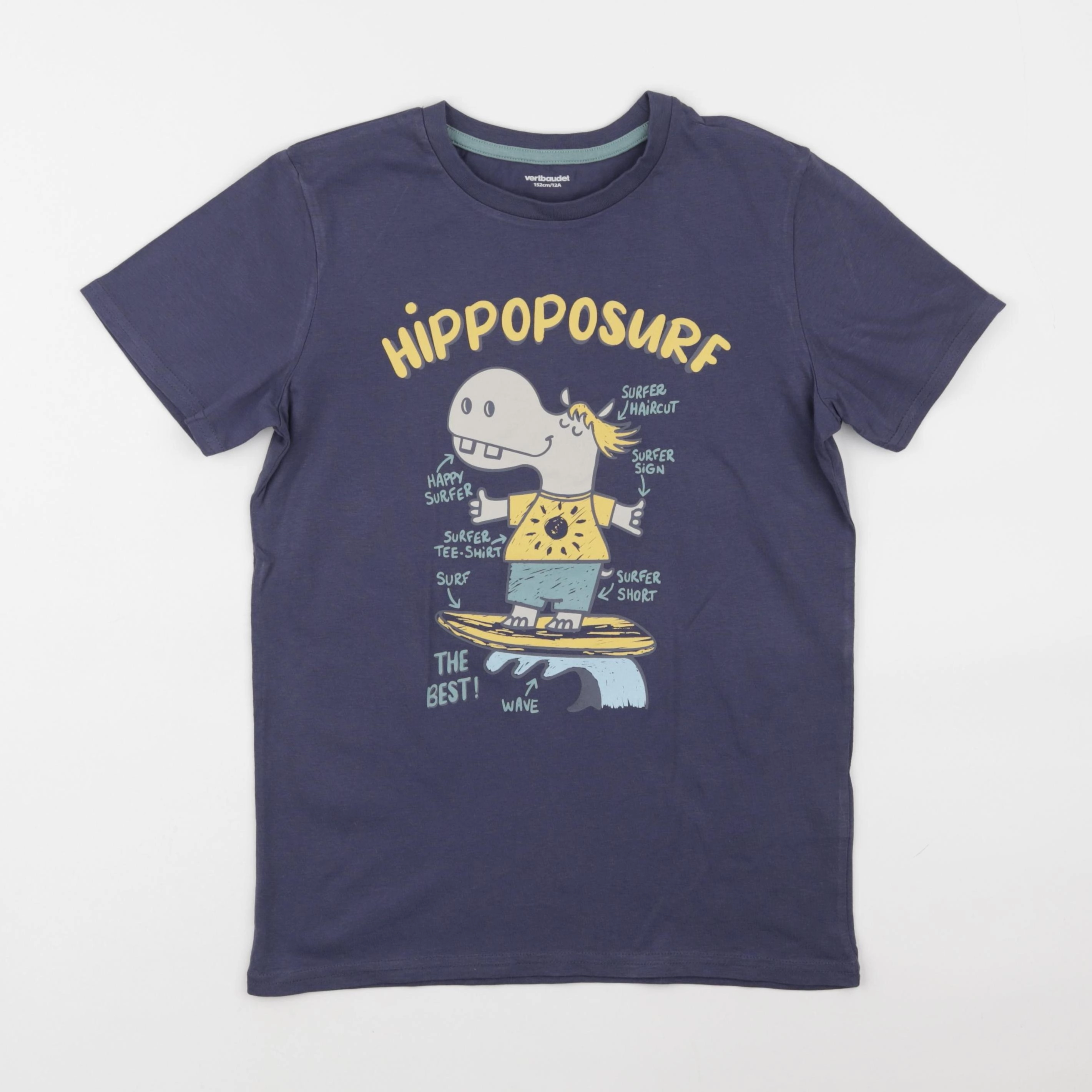 Vertbaudet - tee-shirt bleu - 12 ans