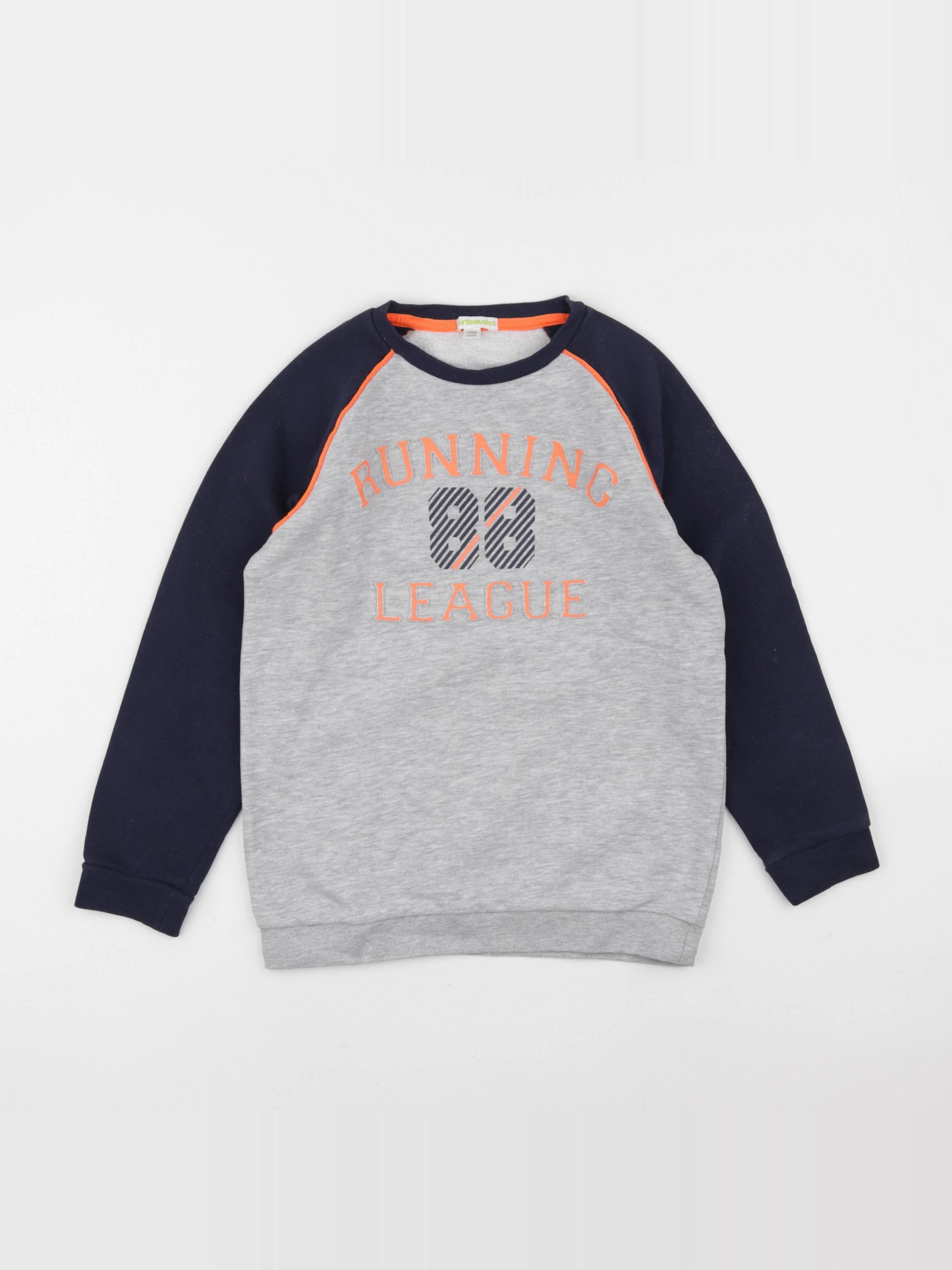 Vertbaudet - sweat bleu, gris - 10 ans