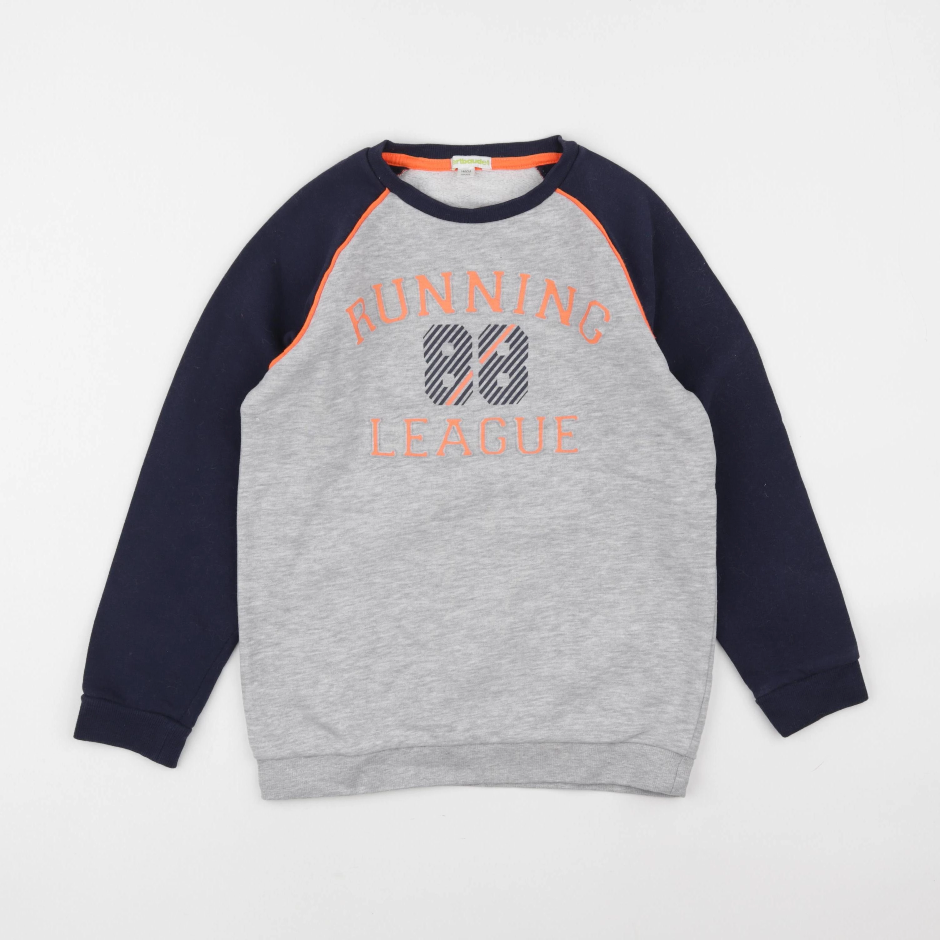 Vertbaudet - sweat bleu, gris - 10 ans