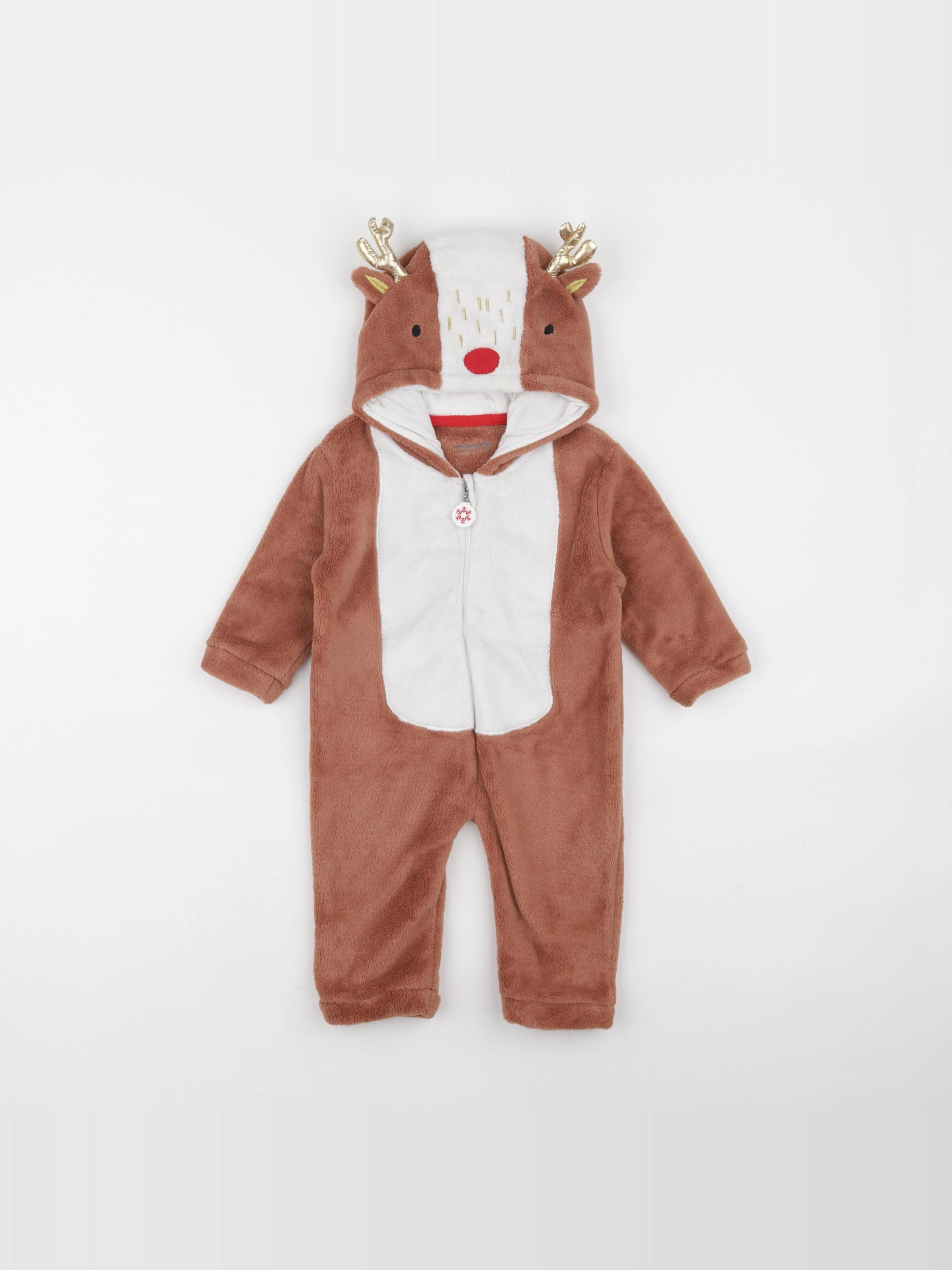 Vertbaudet - sur-pyjama marron - 9 mois