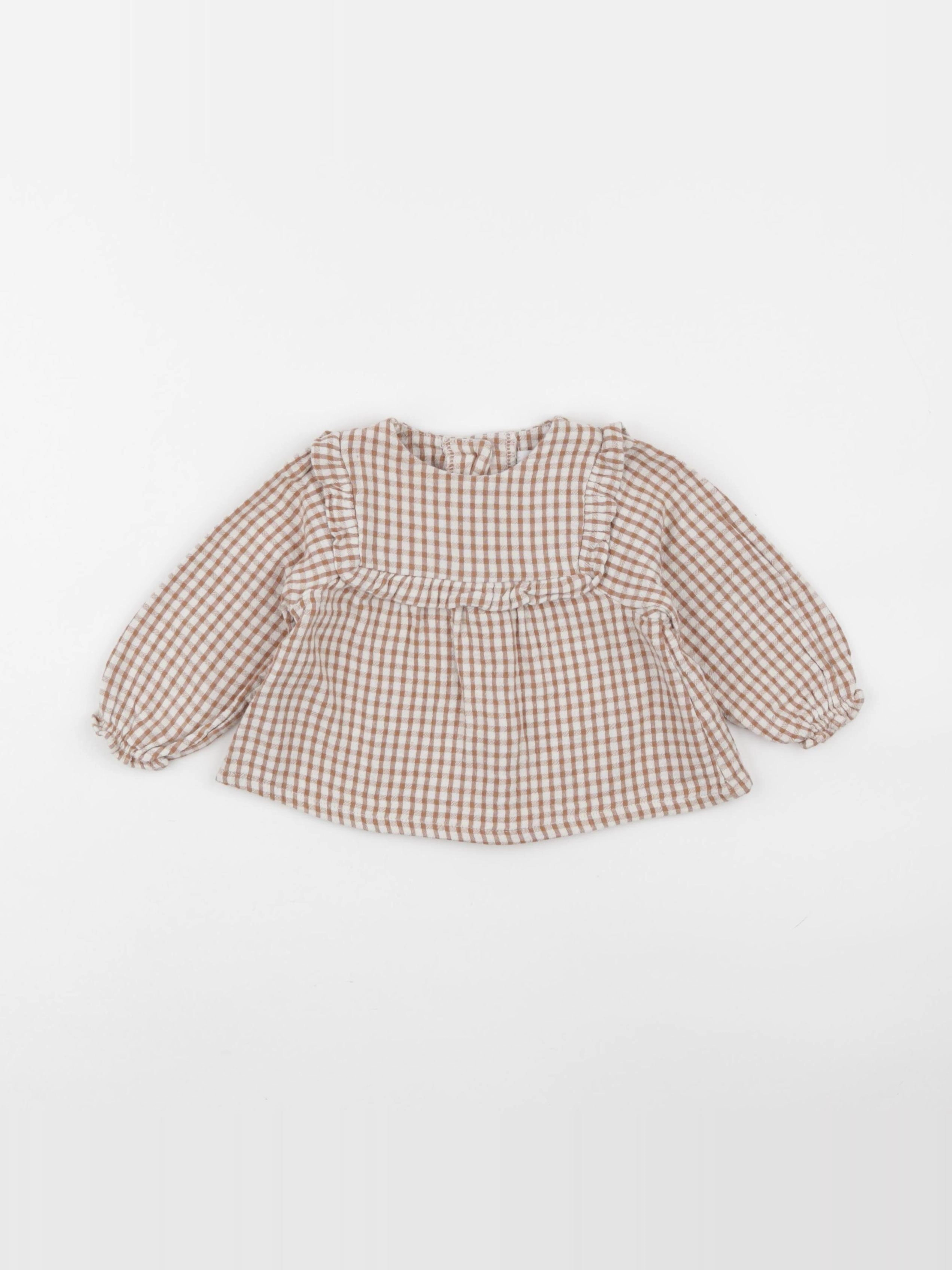 Vertbaudet - blouse marron - 6 mois