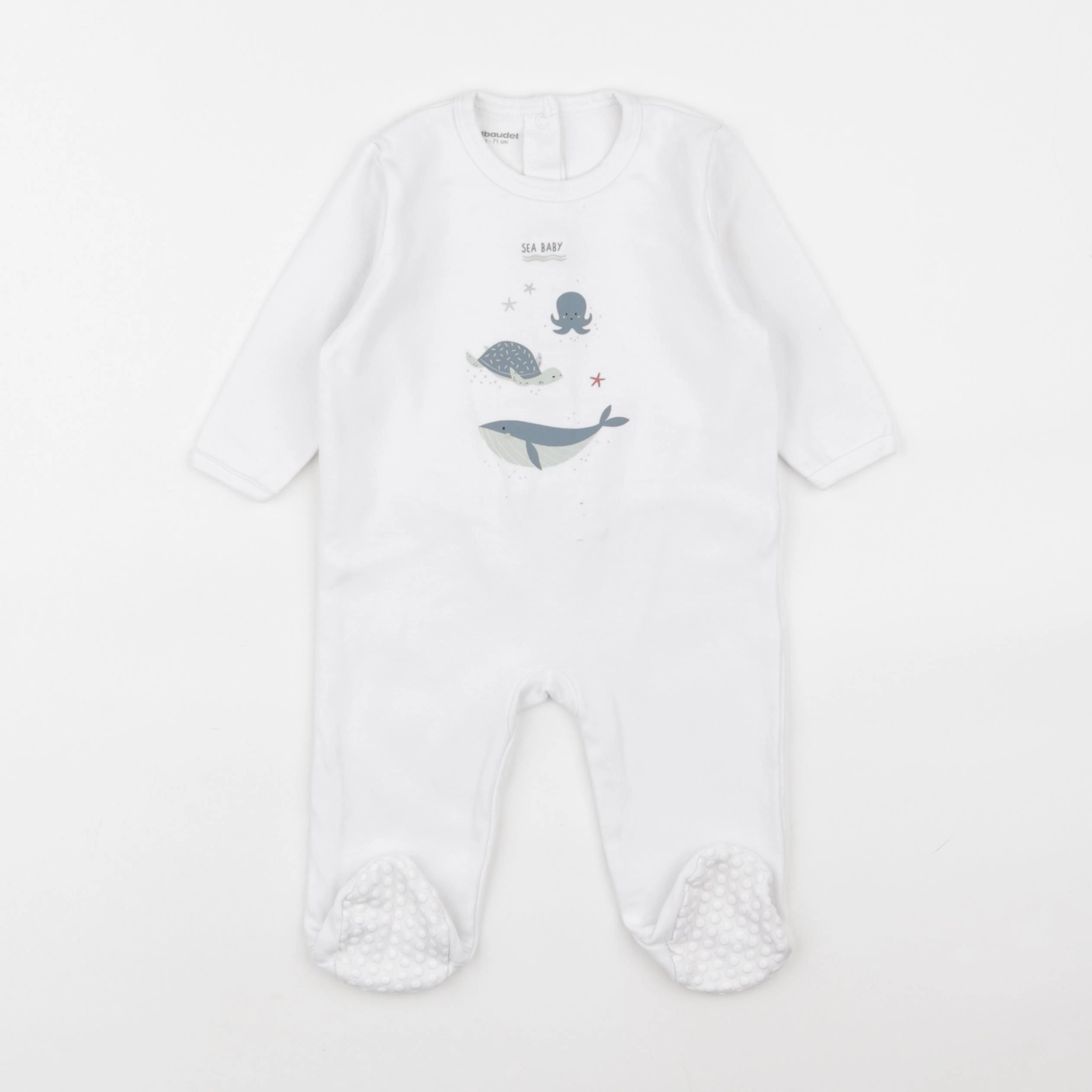 Vertbaudet - pyjama coton blanc - 9 mois