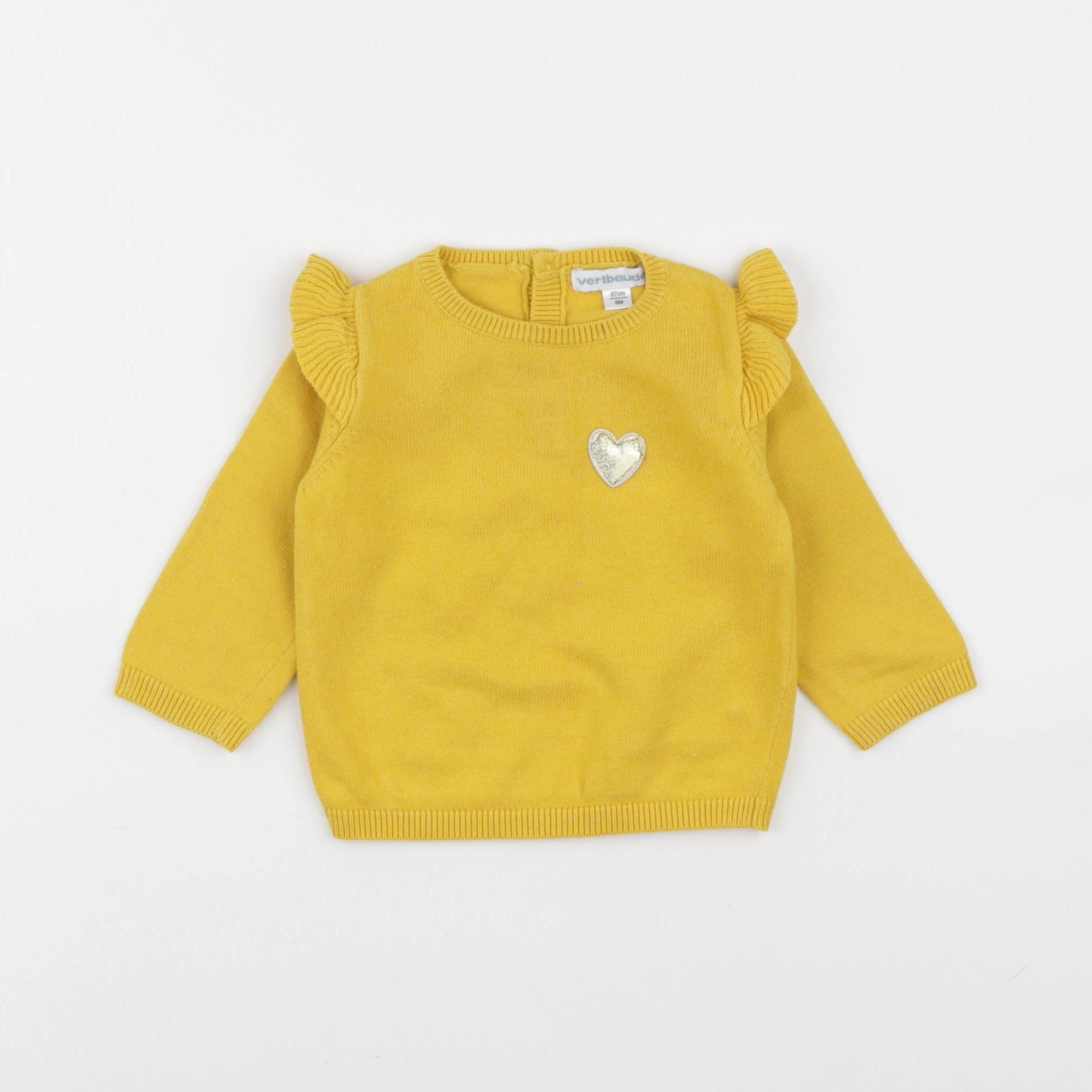 Vertbaudet - pull jaune - 6 mois