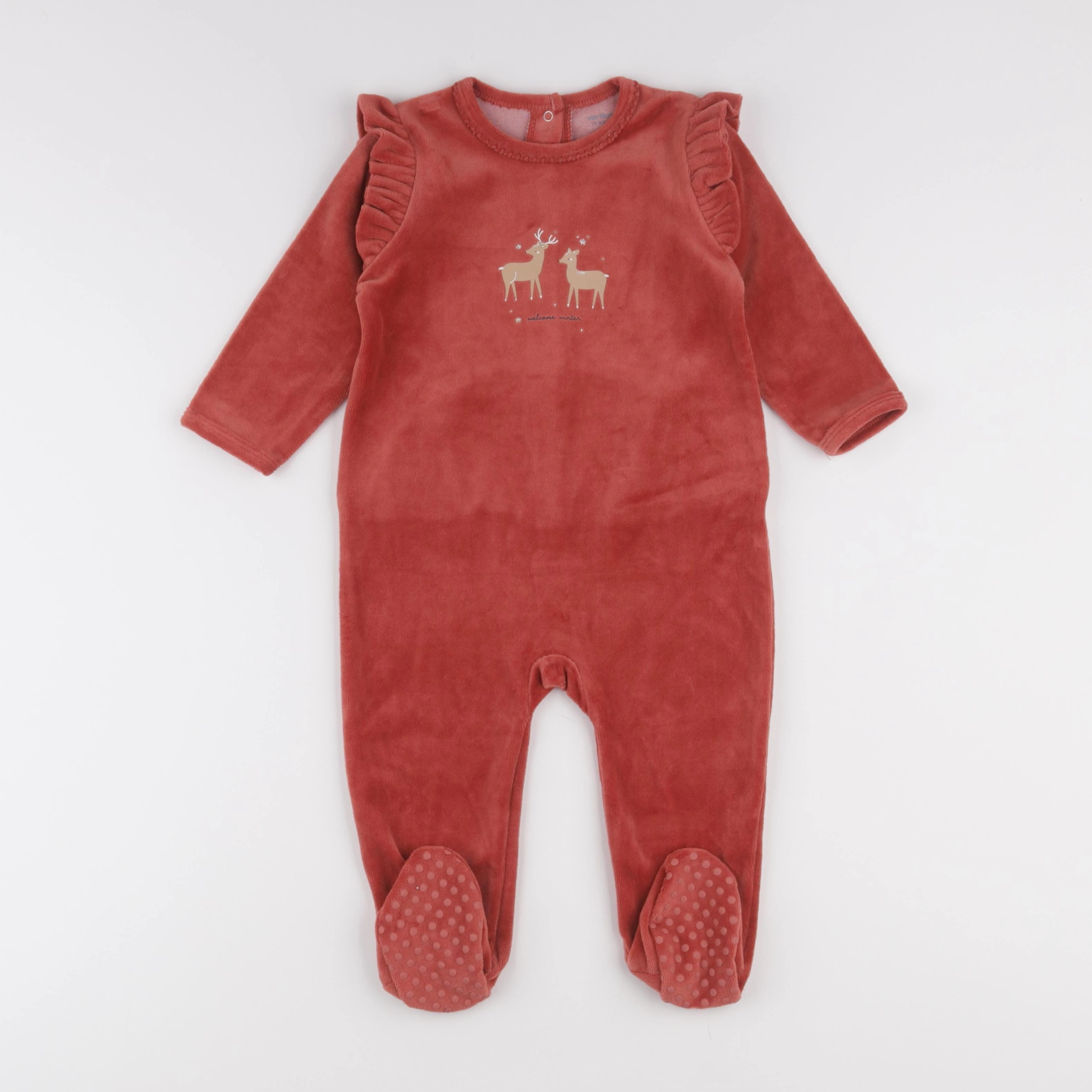 Vertbaudet - pyjama velours marron - 18 mois