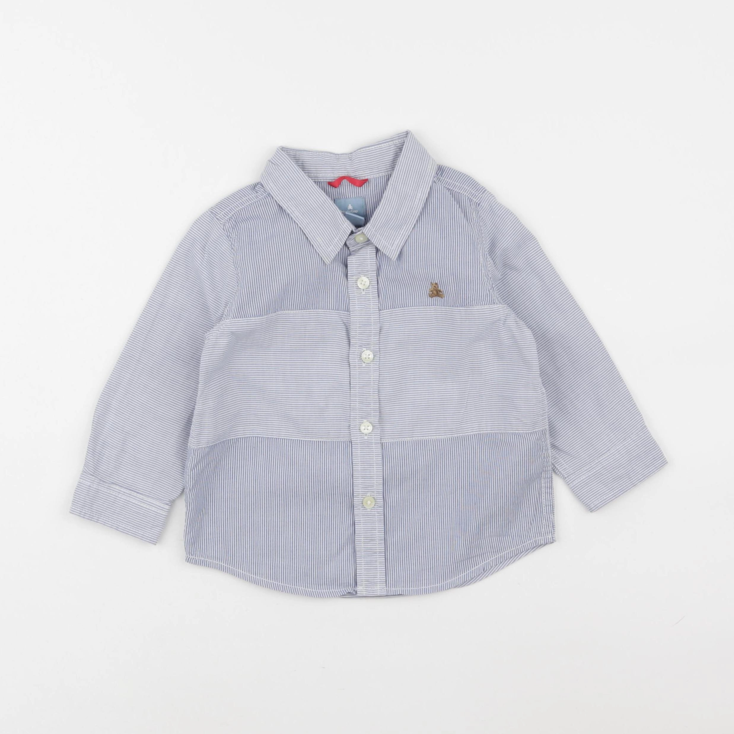 GAP - chemise blanc, bleu - 18/24 mois