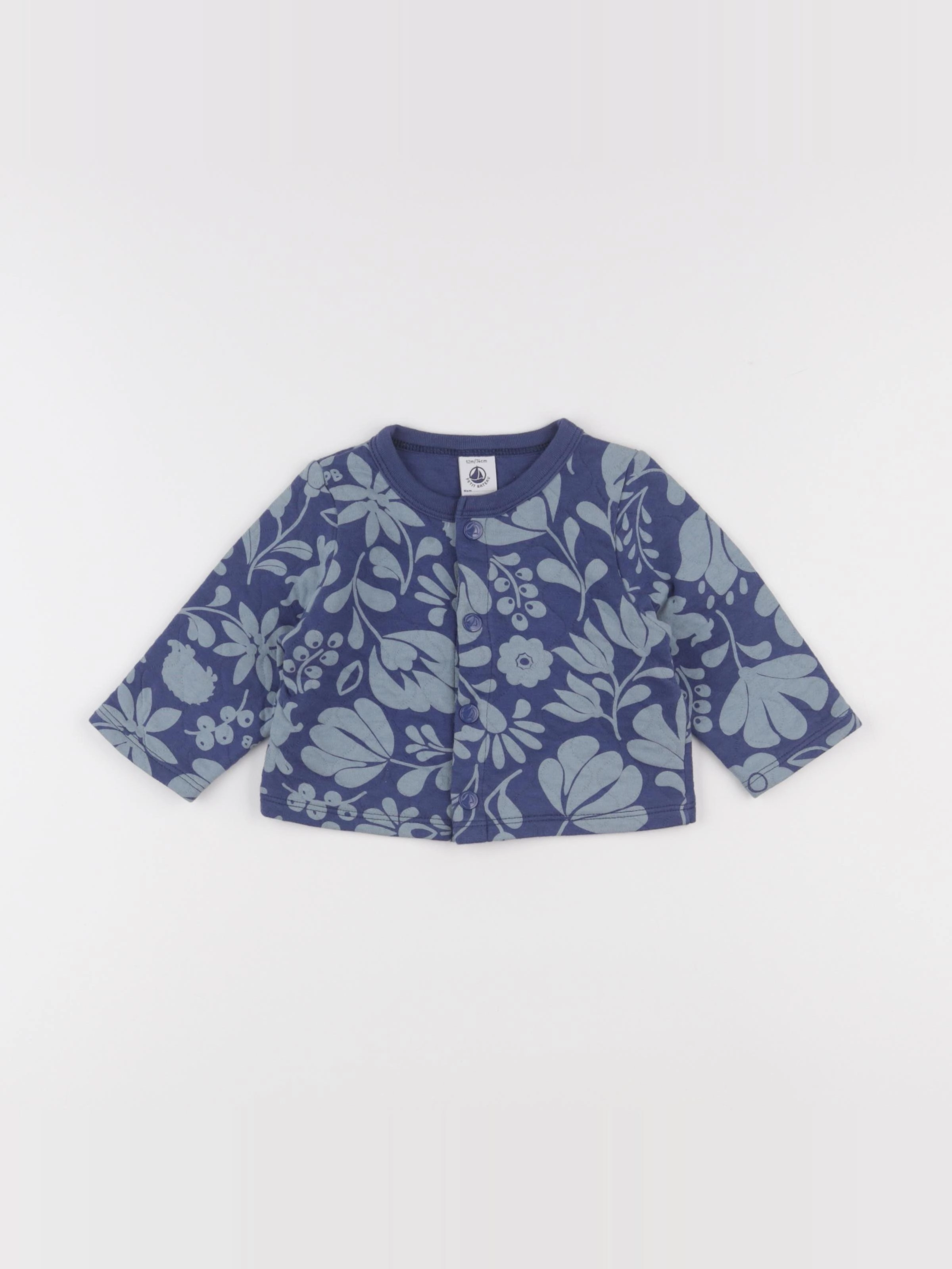 Petit Bateau - sweat bleu - 12 mois