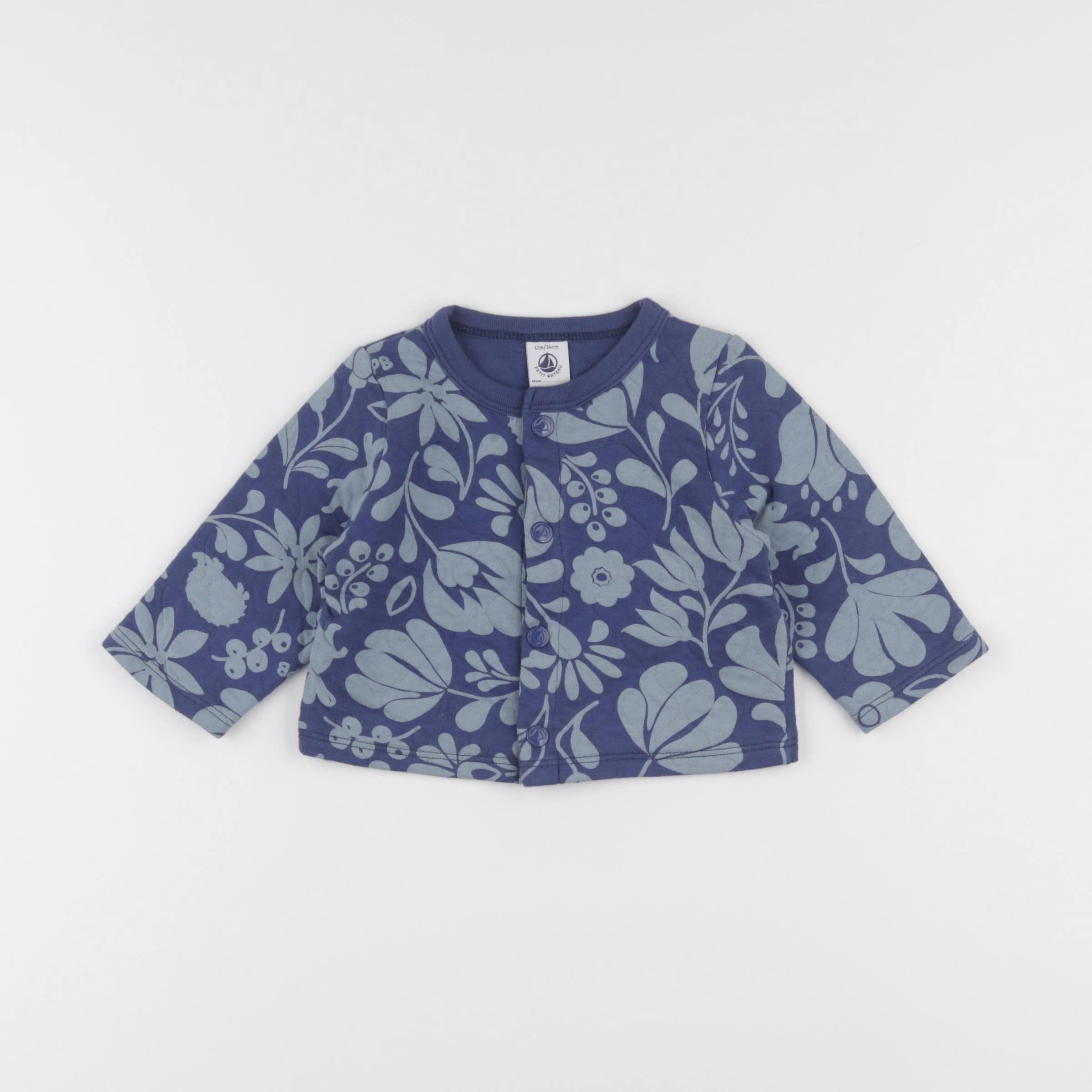 Petit Bateau - sweat bleu - 12 mois