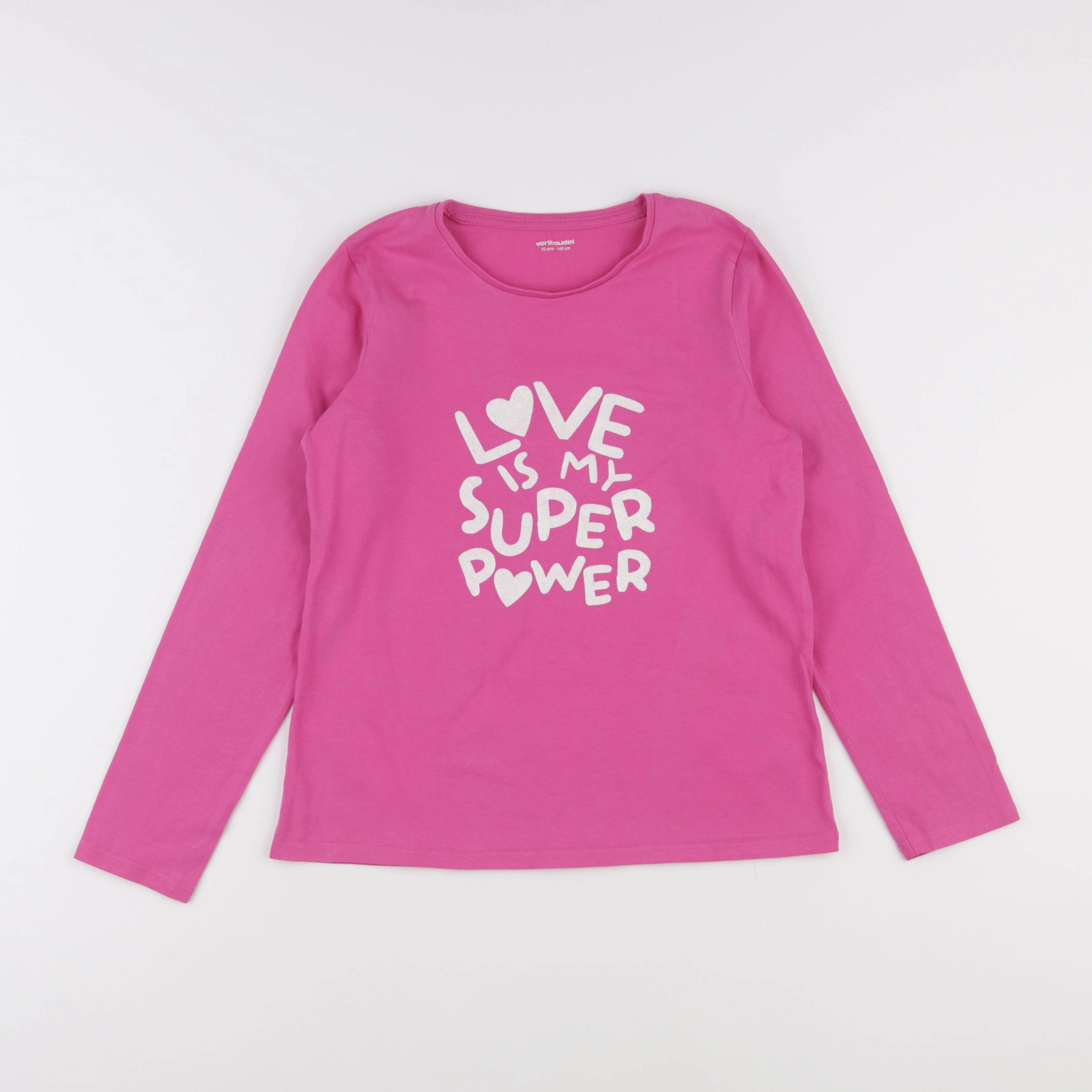 Vertbaudet - tee-shirt rose - 10 ans