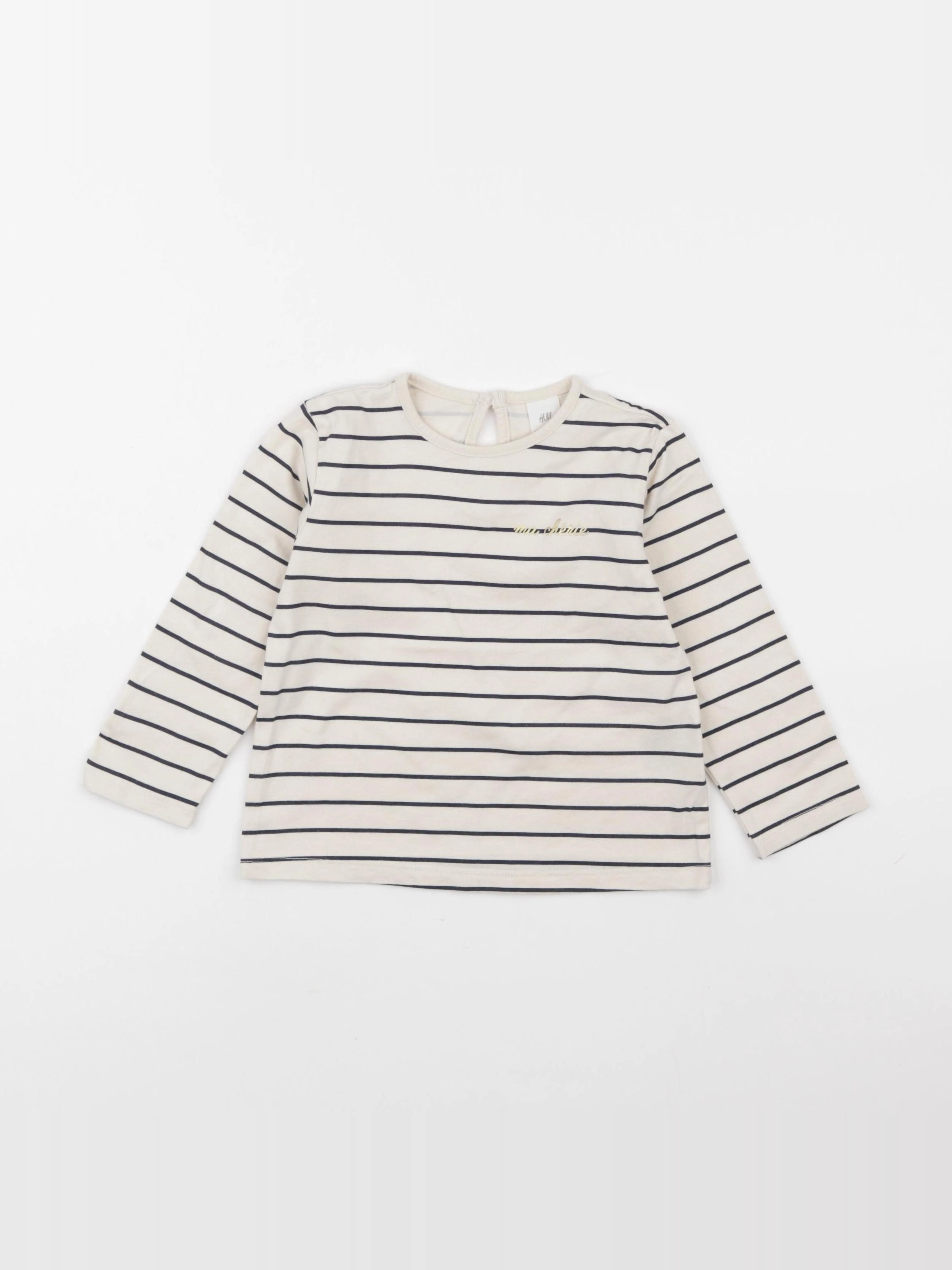 H&M - tee-shirt blanc, bleu - 18/24 mois