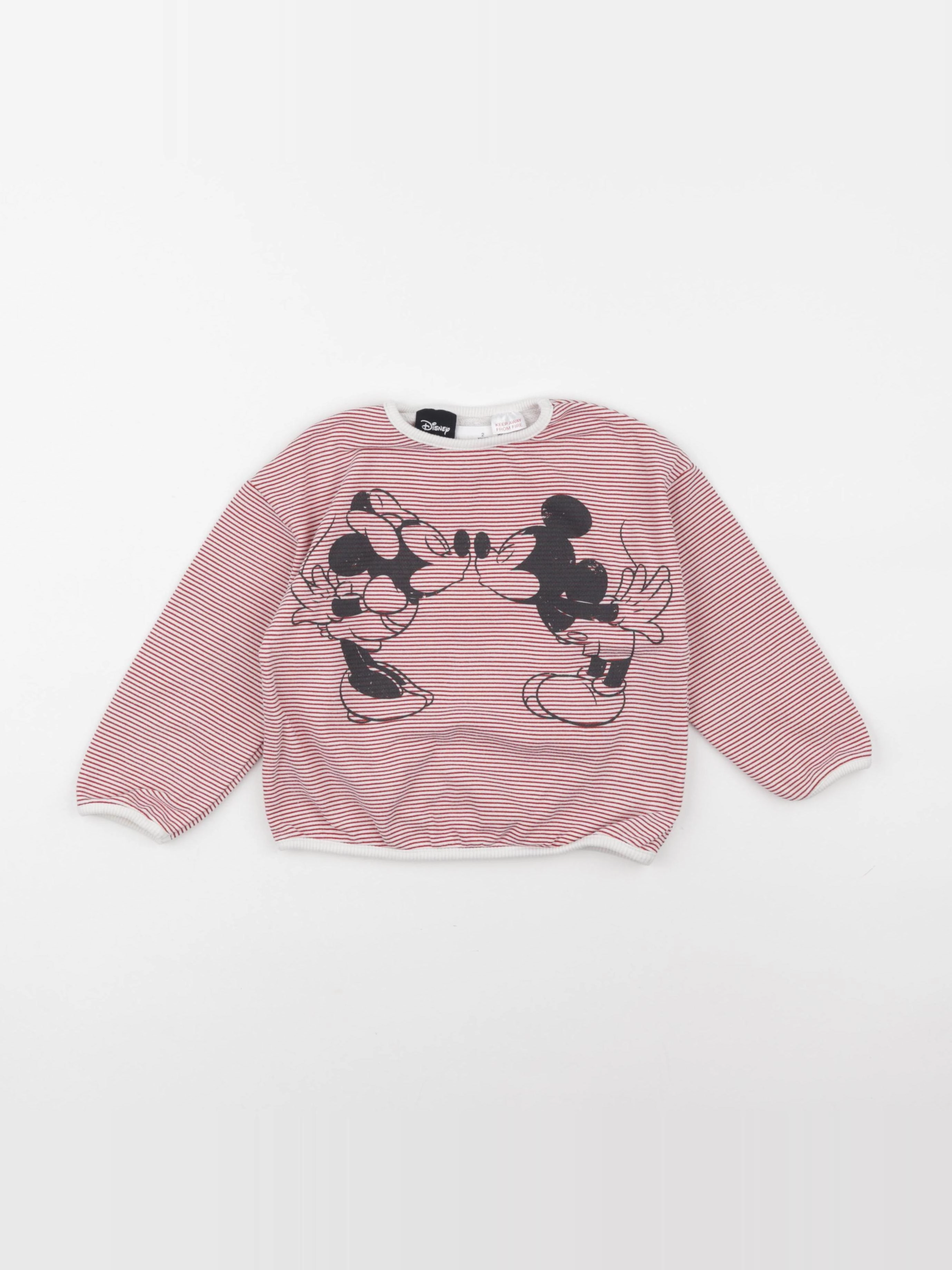 Zara - sweat blanc, rouge - 2 ans
