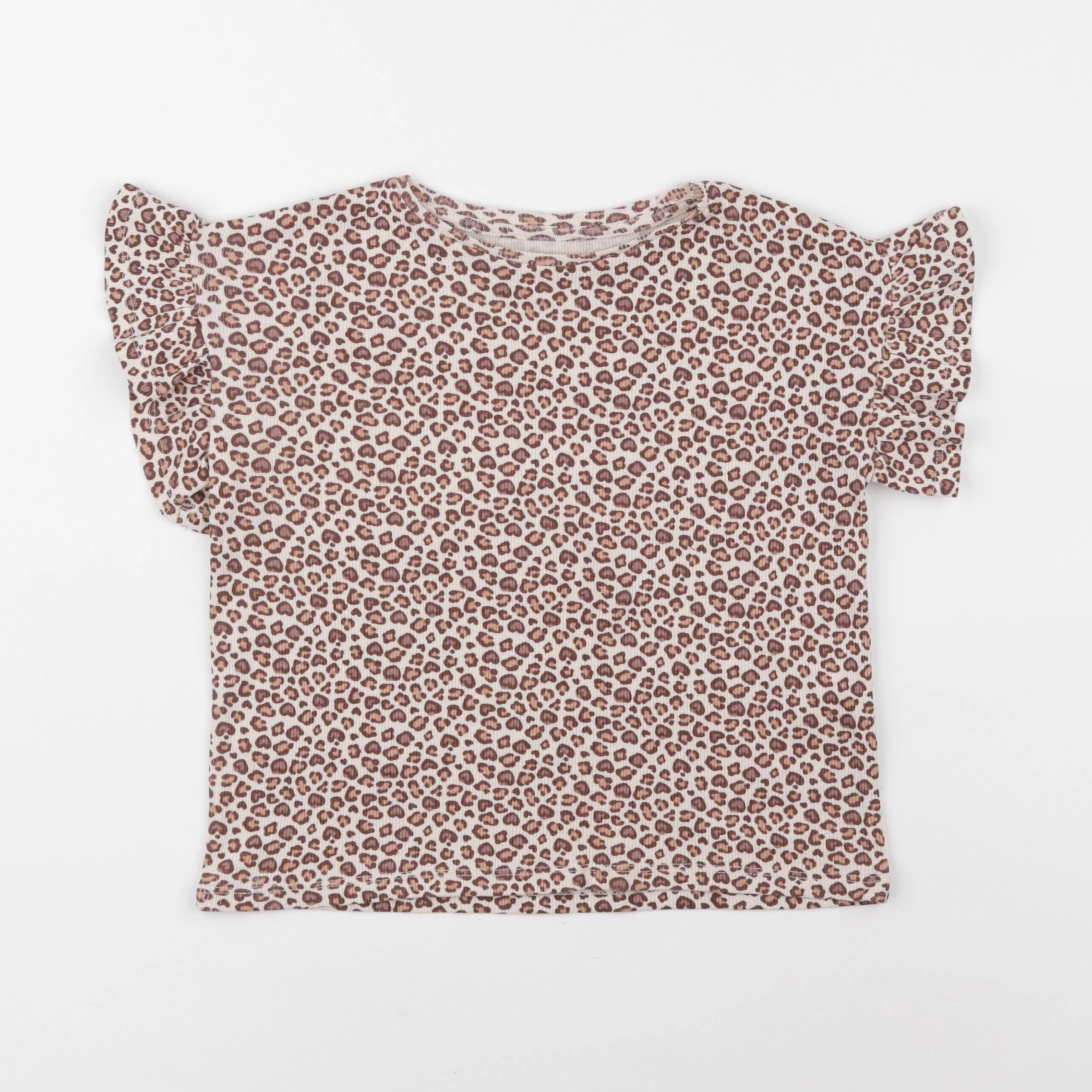 Vertbaudet - tee-shirt rose, marron - 4 ans