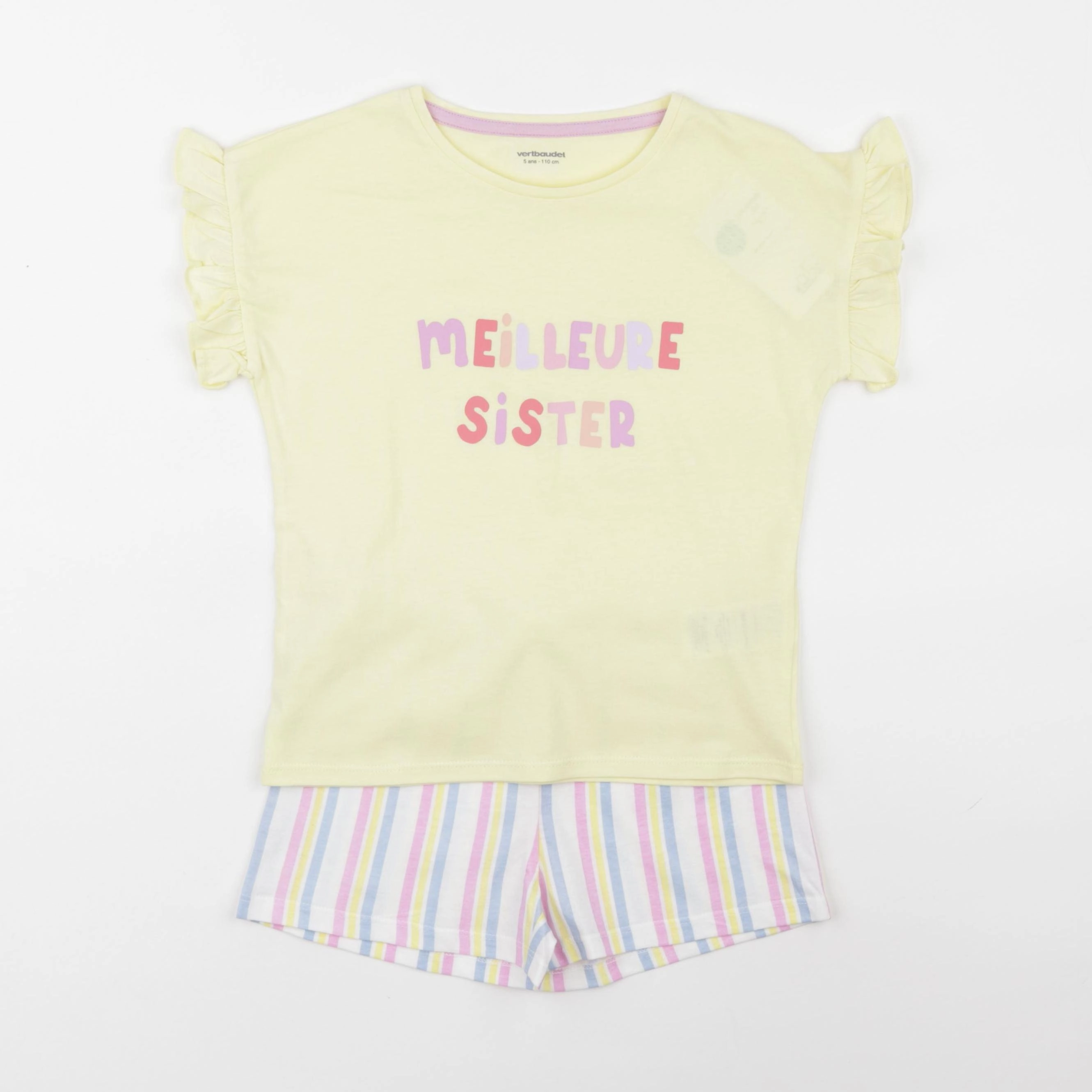Vertbaudet - pyjama coton jaune - 5 ans