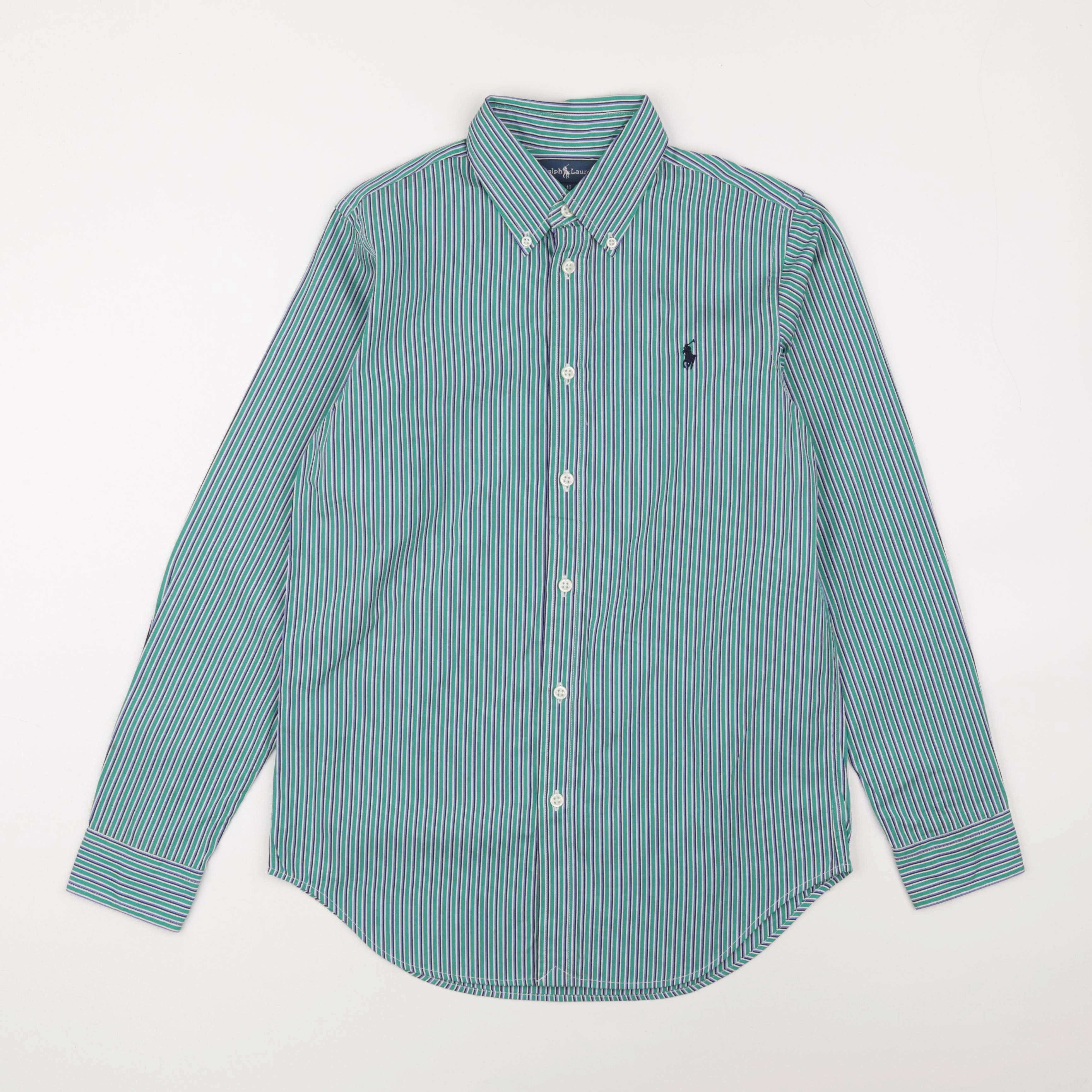 Ralph Lauren - chemise bleu, vert - 16 ans