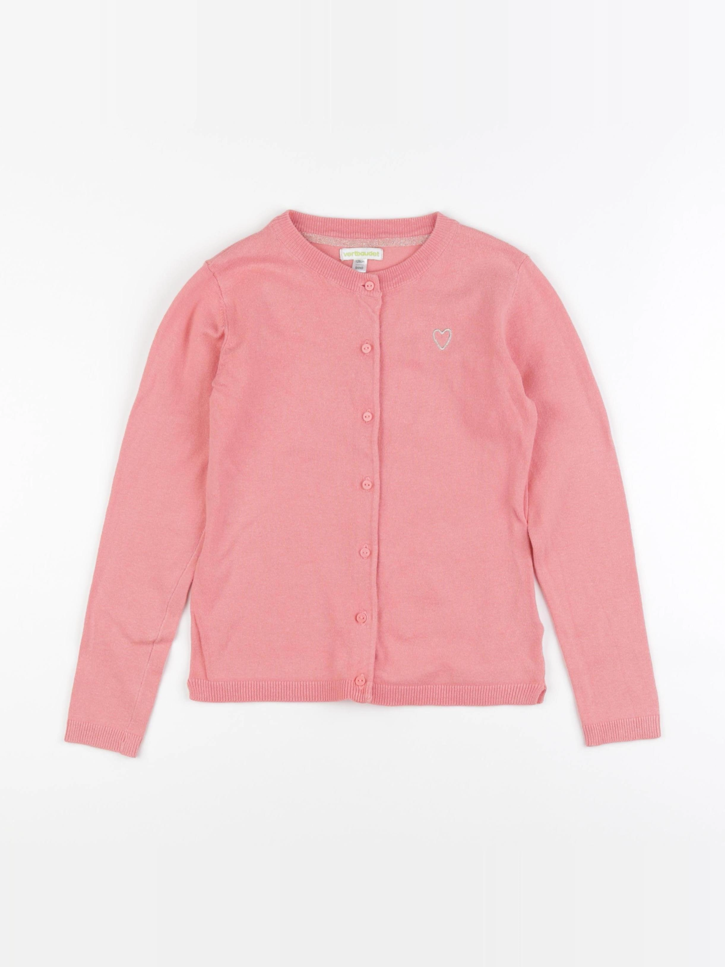 Vertbaudet - gilet rose - 8 ans