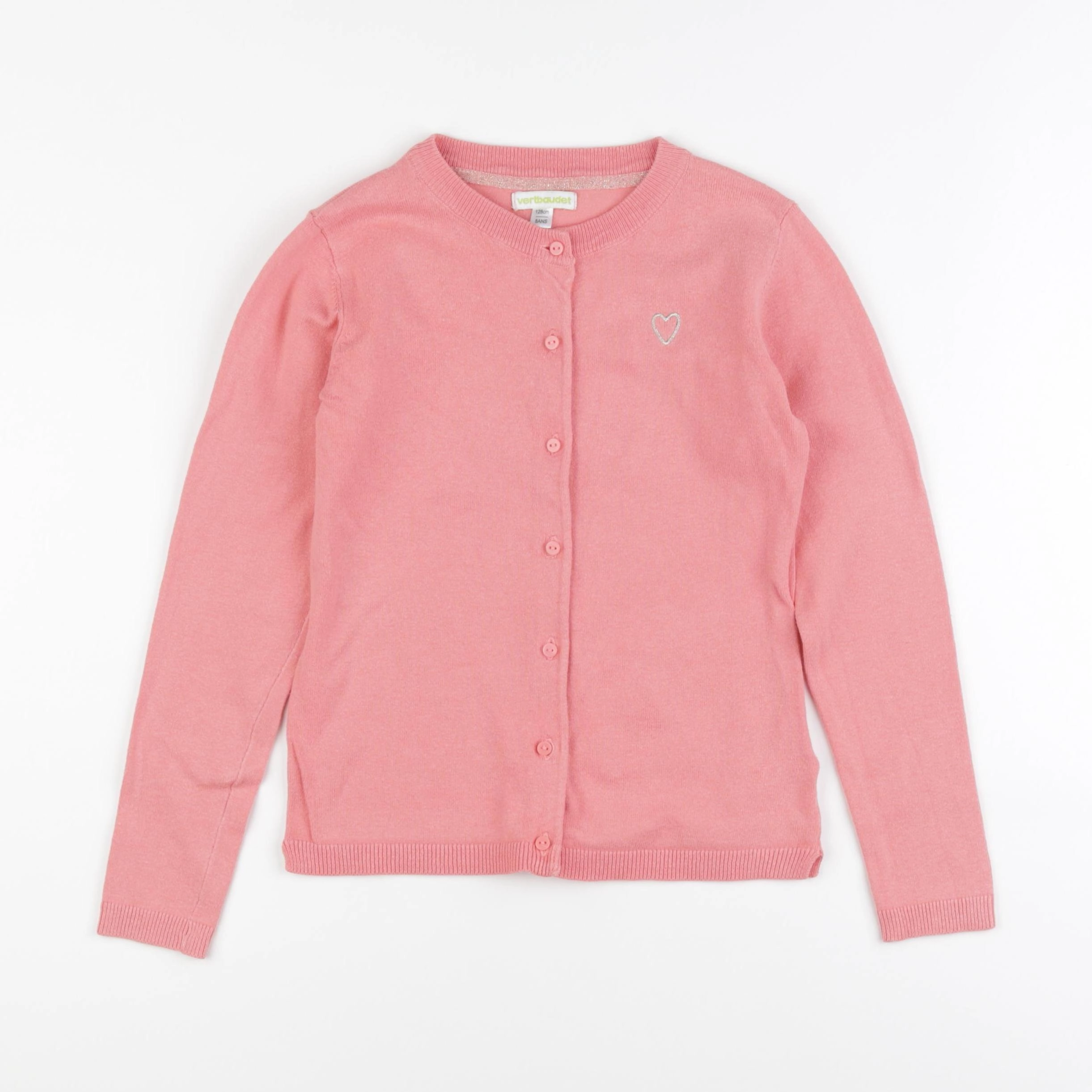 Vertbaudet - gilet rose - 8 ans