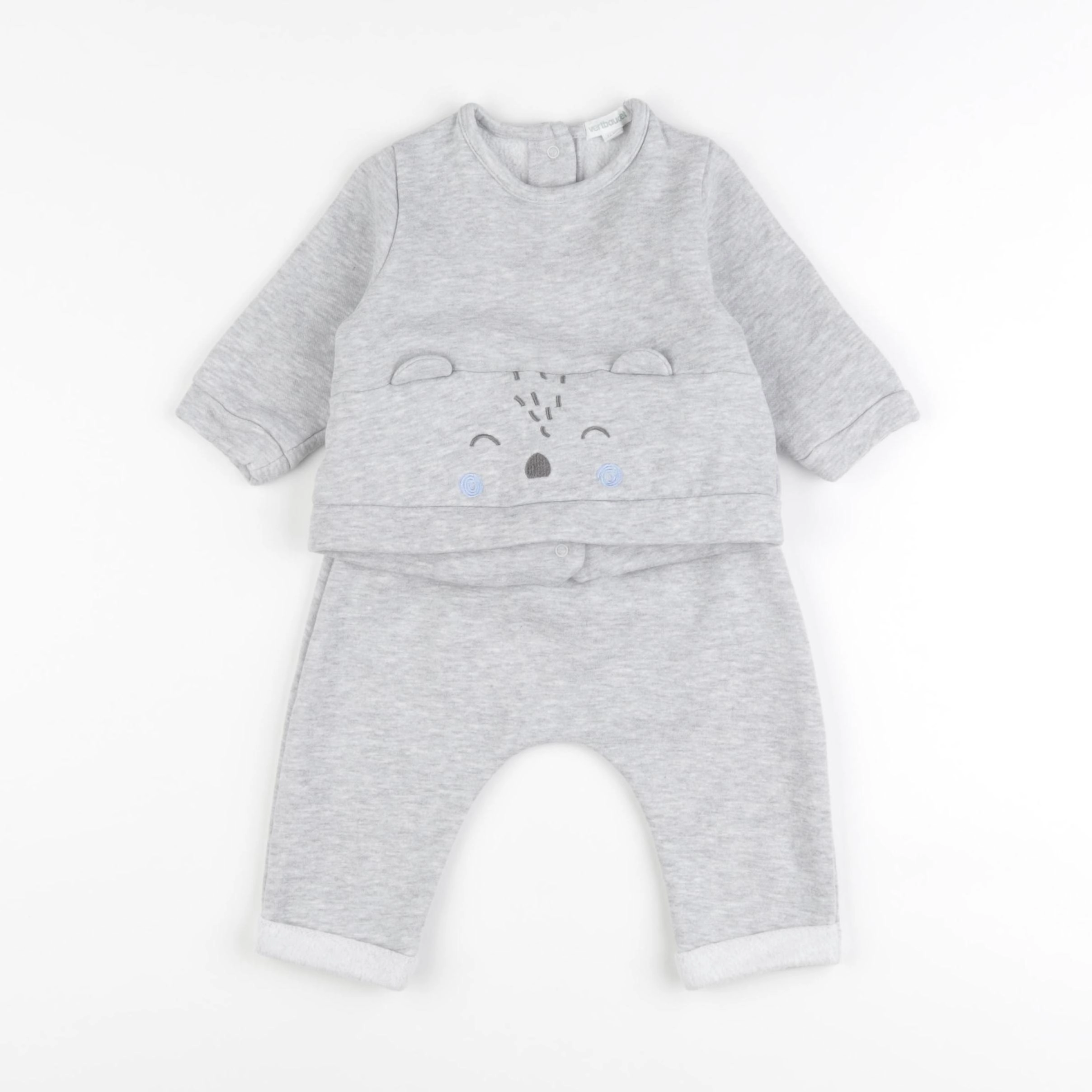 Vertbaudet - ensemble gris - 9 mois