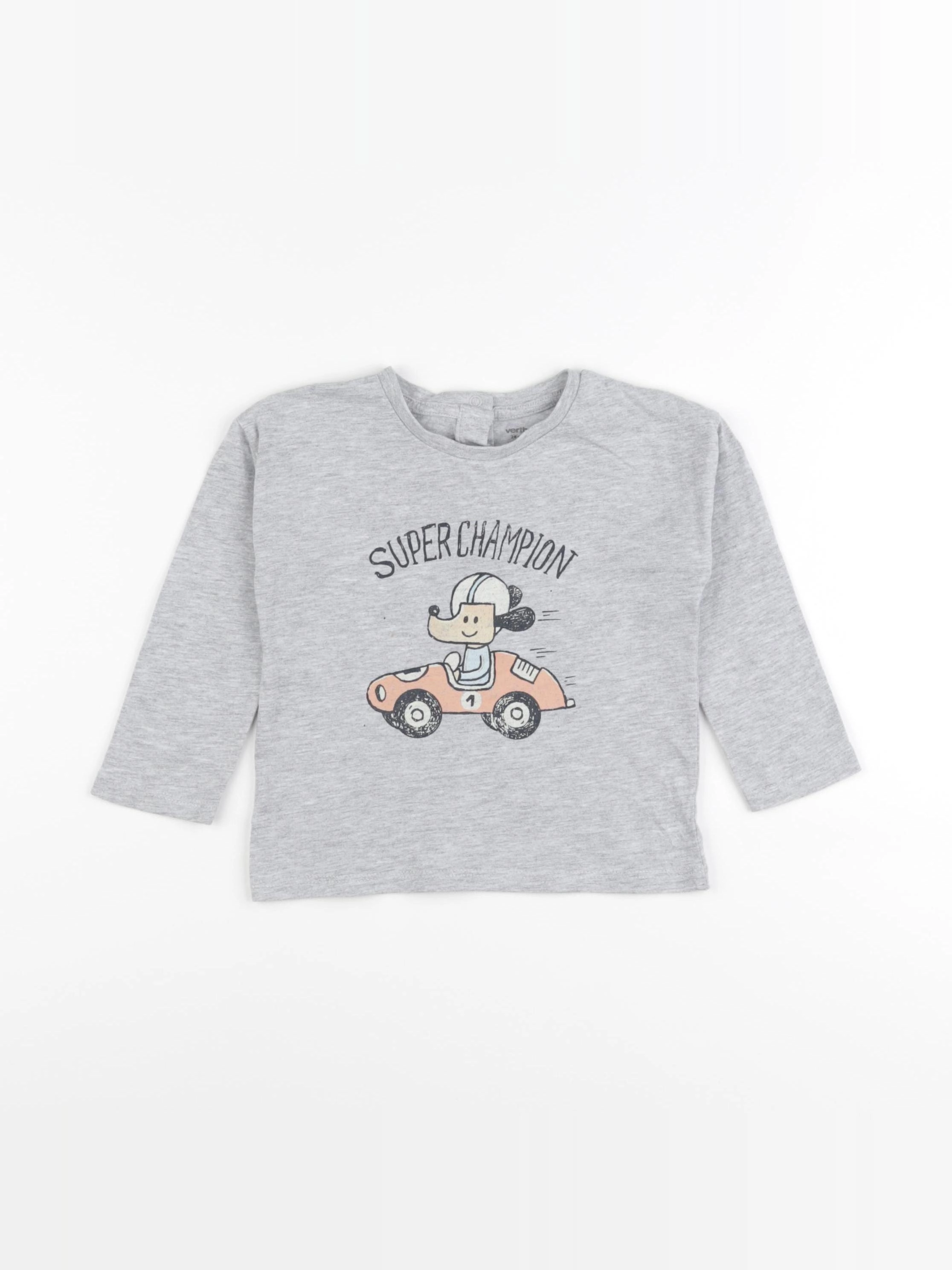 Vertbaudet - tee-shirt gris - 24 mois