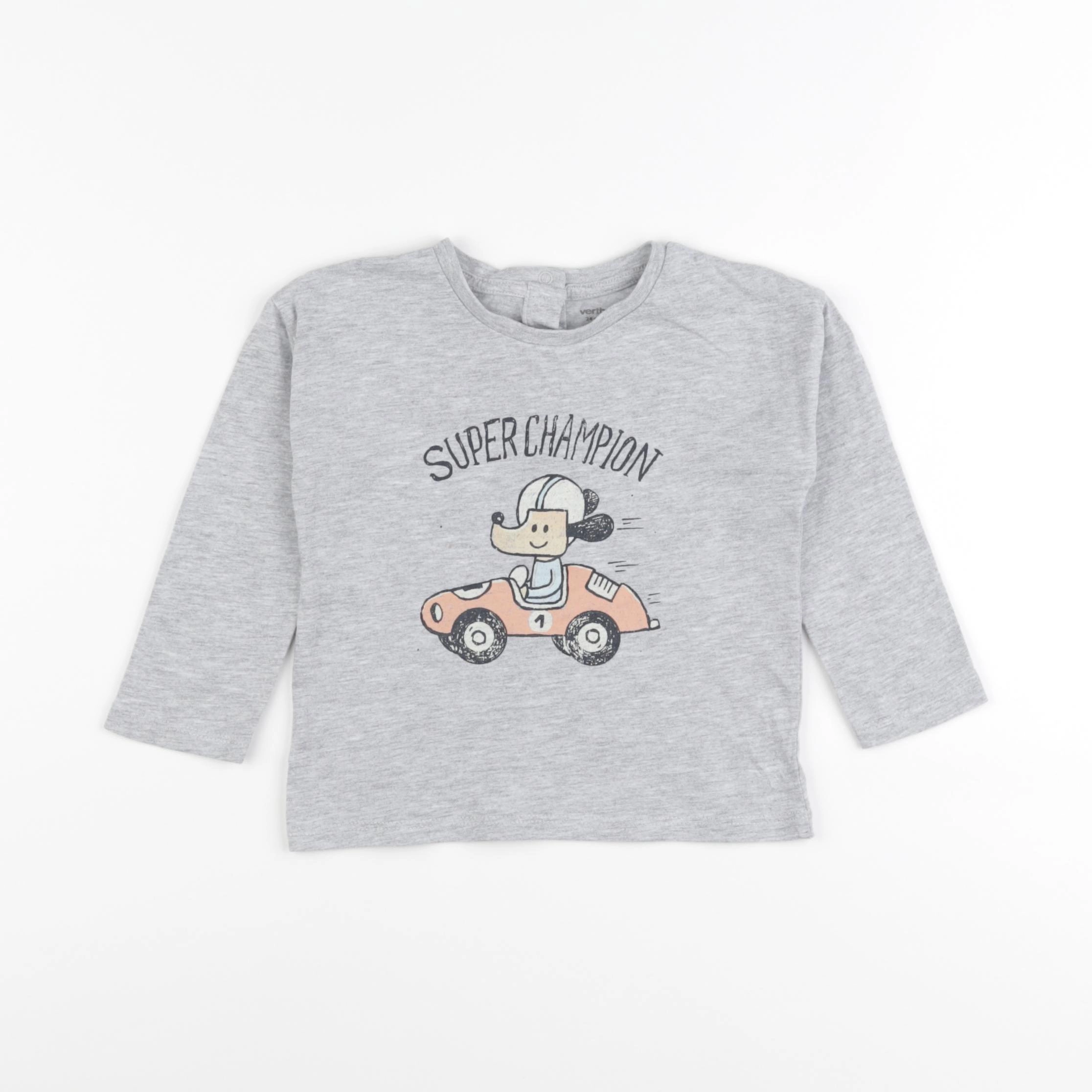 Vertbaudet - tee-shirt gris - 24 mois