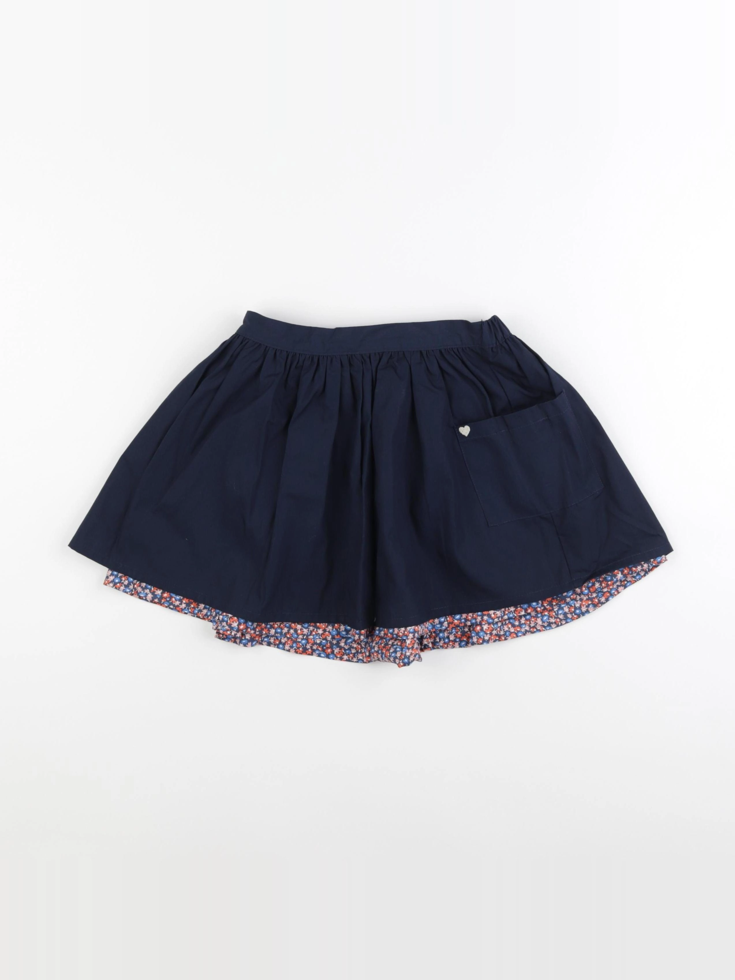Vertbaudet - jupe réversible bleu, rouge - 8 ans