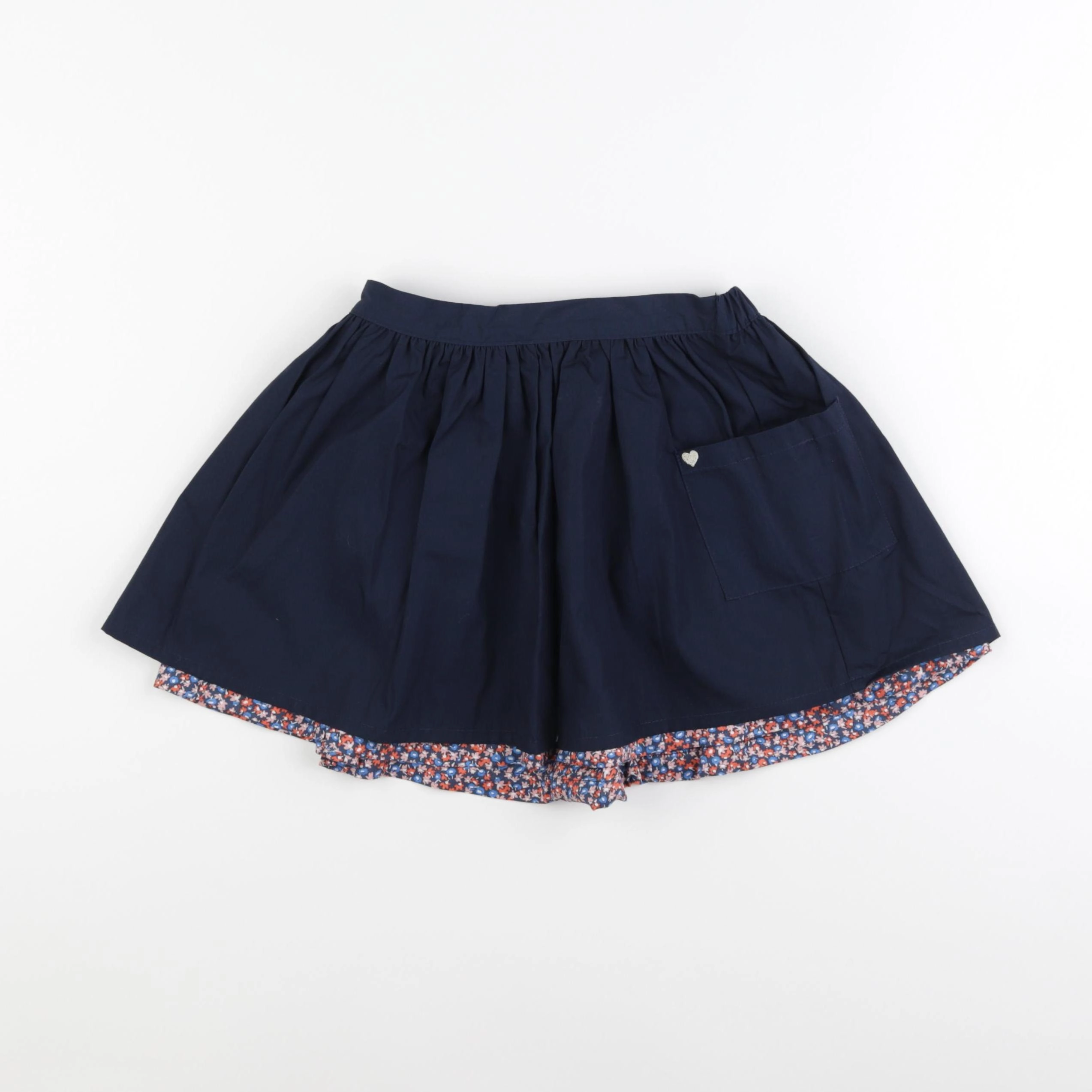 Vertbaudet - jupe réversible bleu, rouge - 8 ans