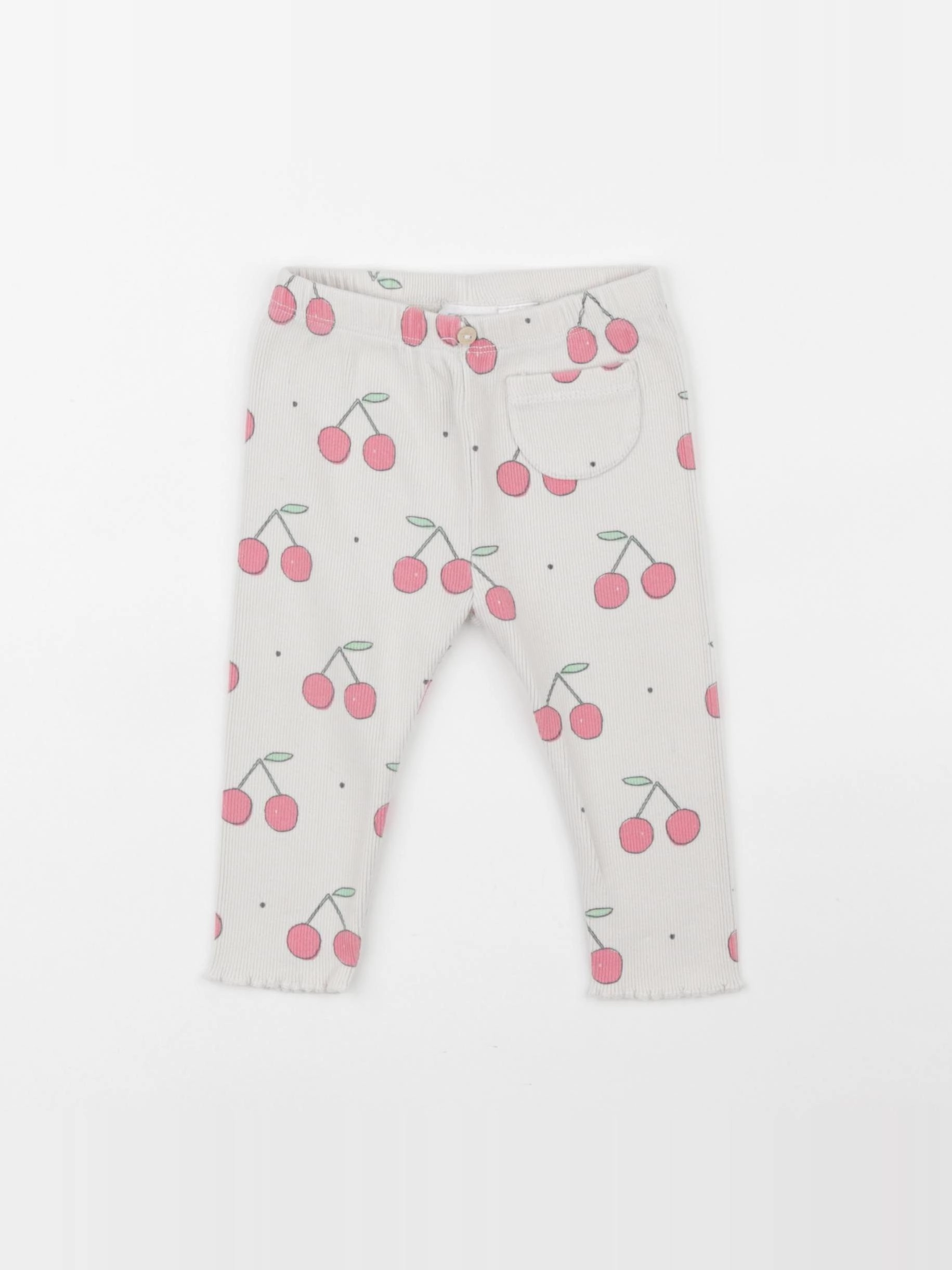 Zara - legging beige, rose - 9/12 mois