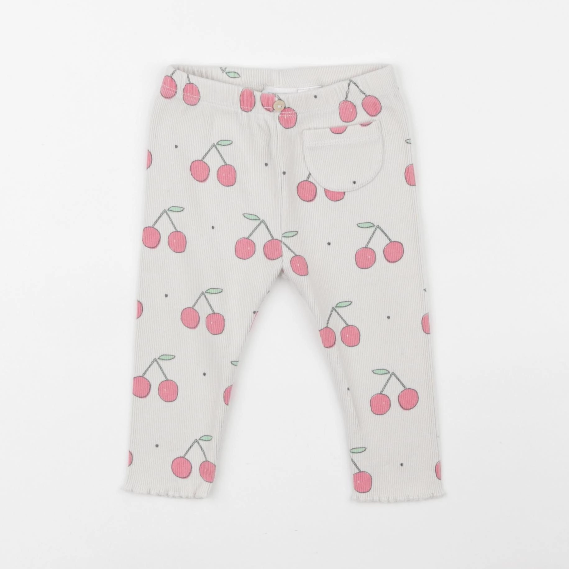 Zara - legging beige, rose - 9/12 mois
