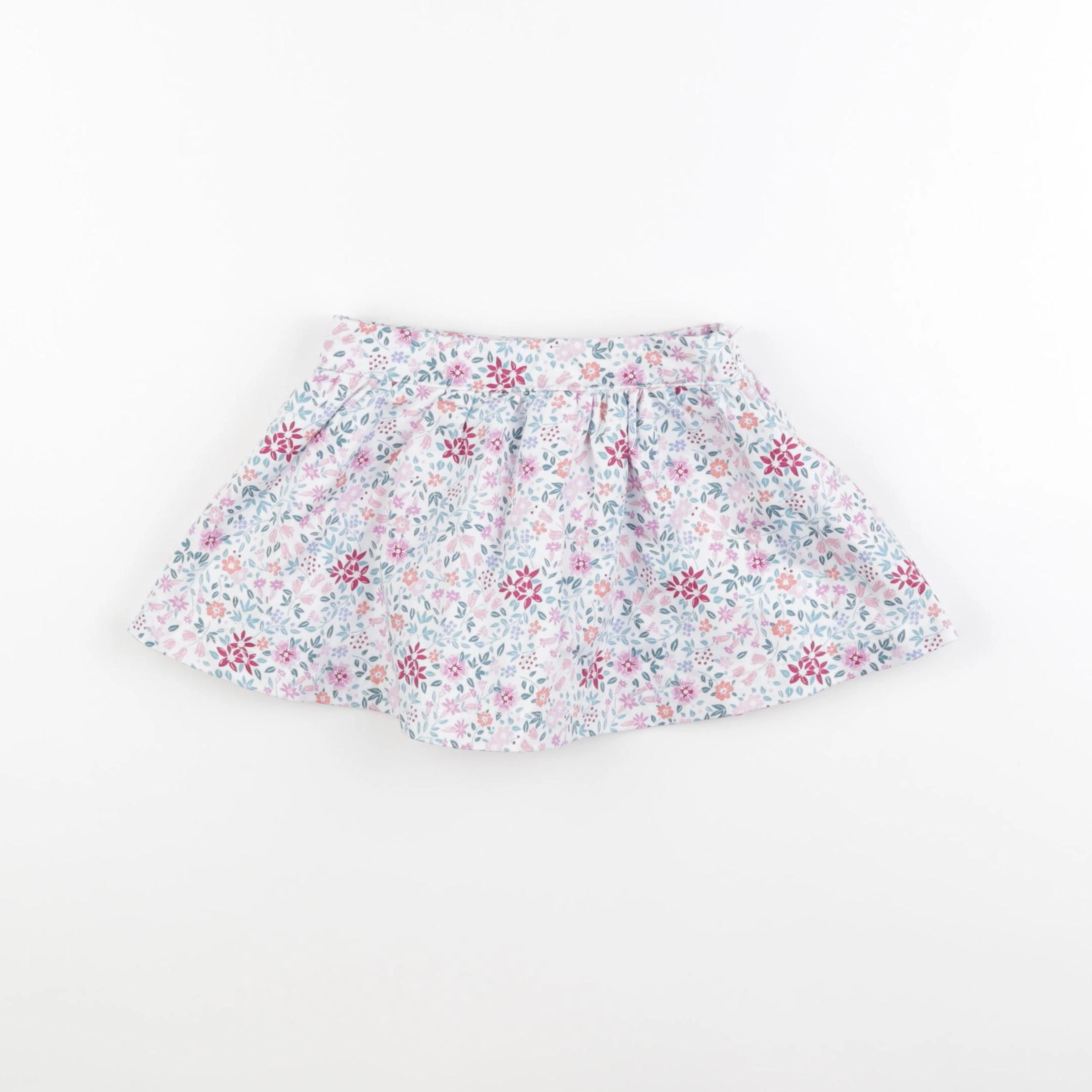 Vertbaudet - jupe blanc, rose - 2 ans