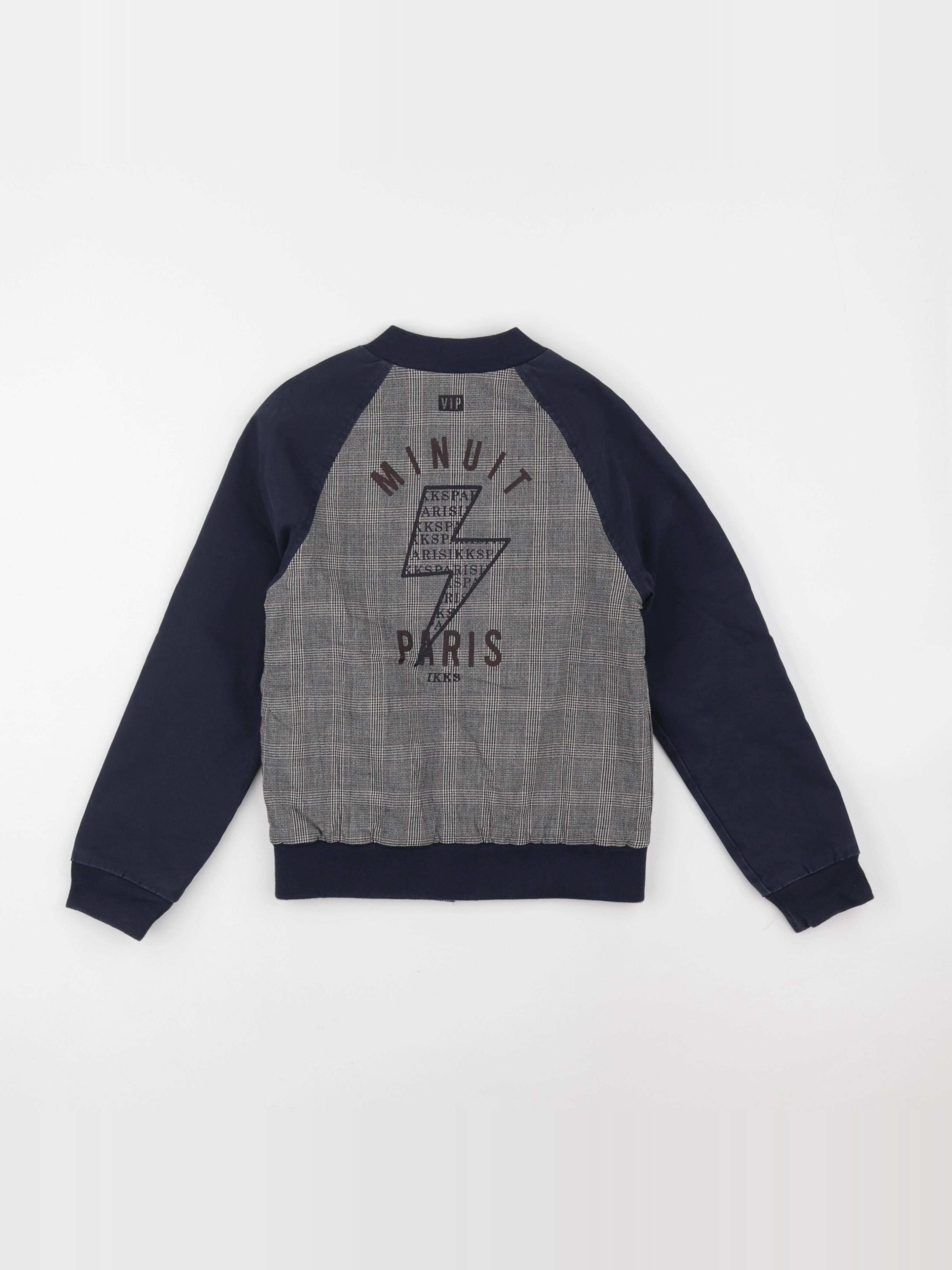 IKKS - veste bleu, gris - 8 ans