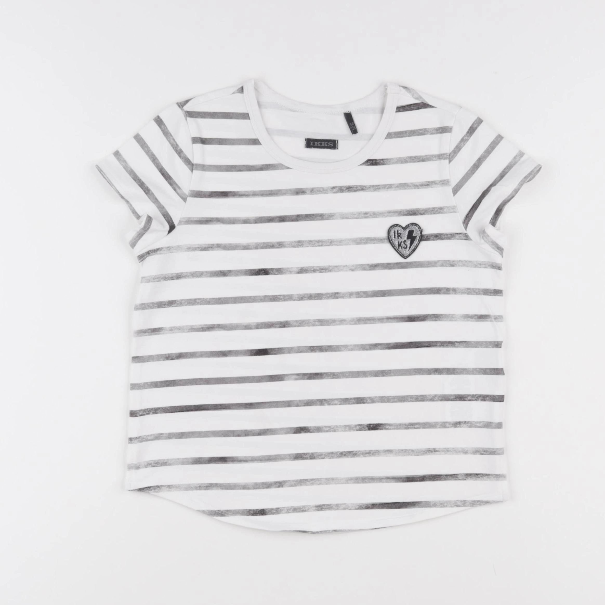 IKKS - tee-shirt blanc, gris - 8 ans