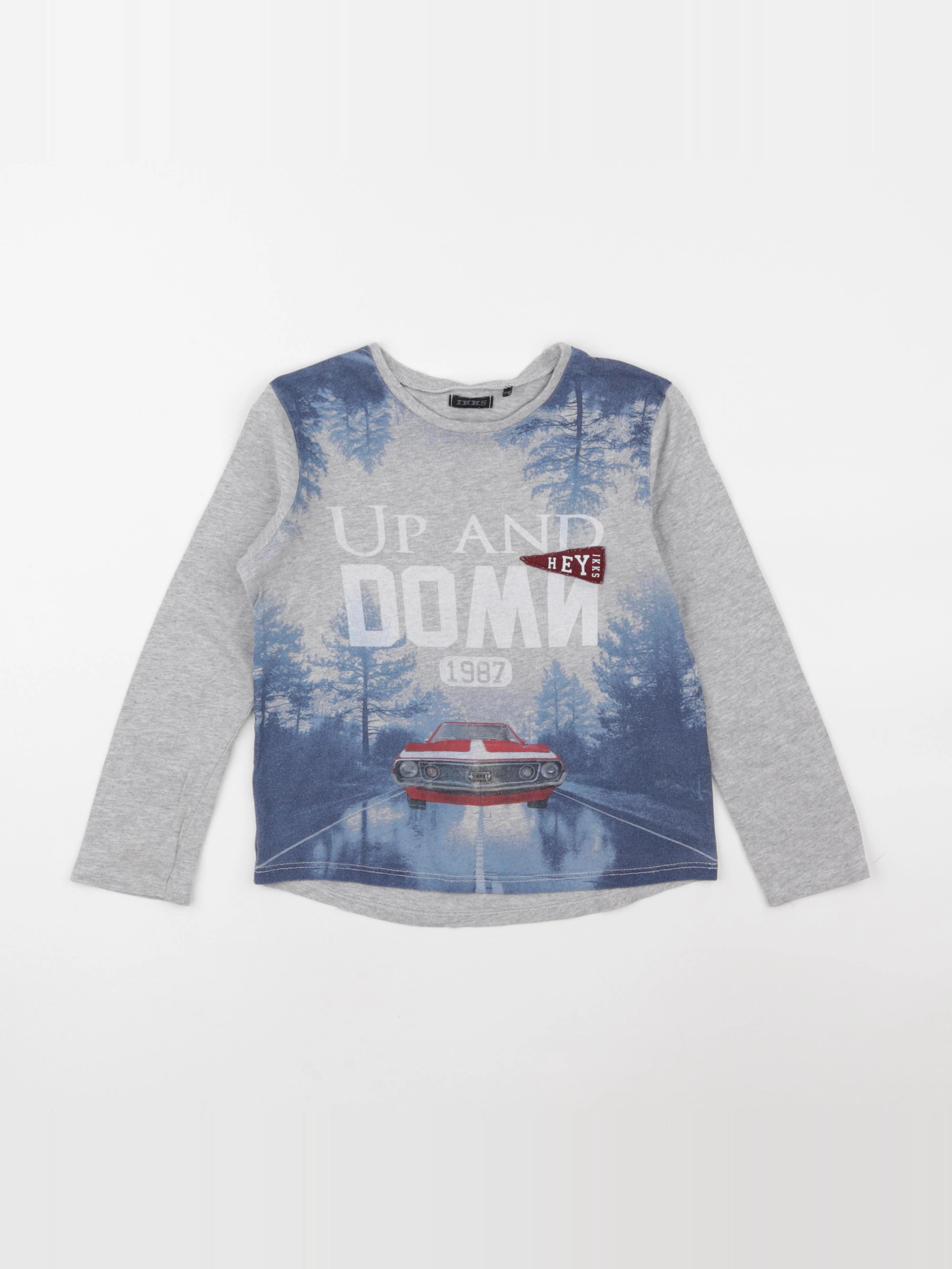 IKKS - tee-shirt gris, bleu - 6 ans