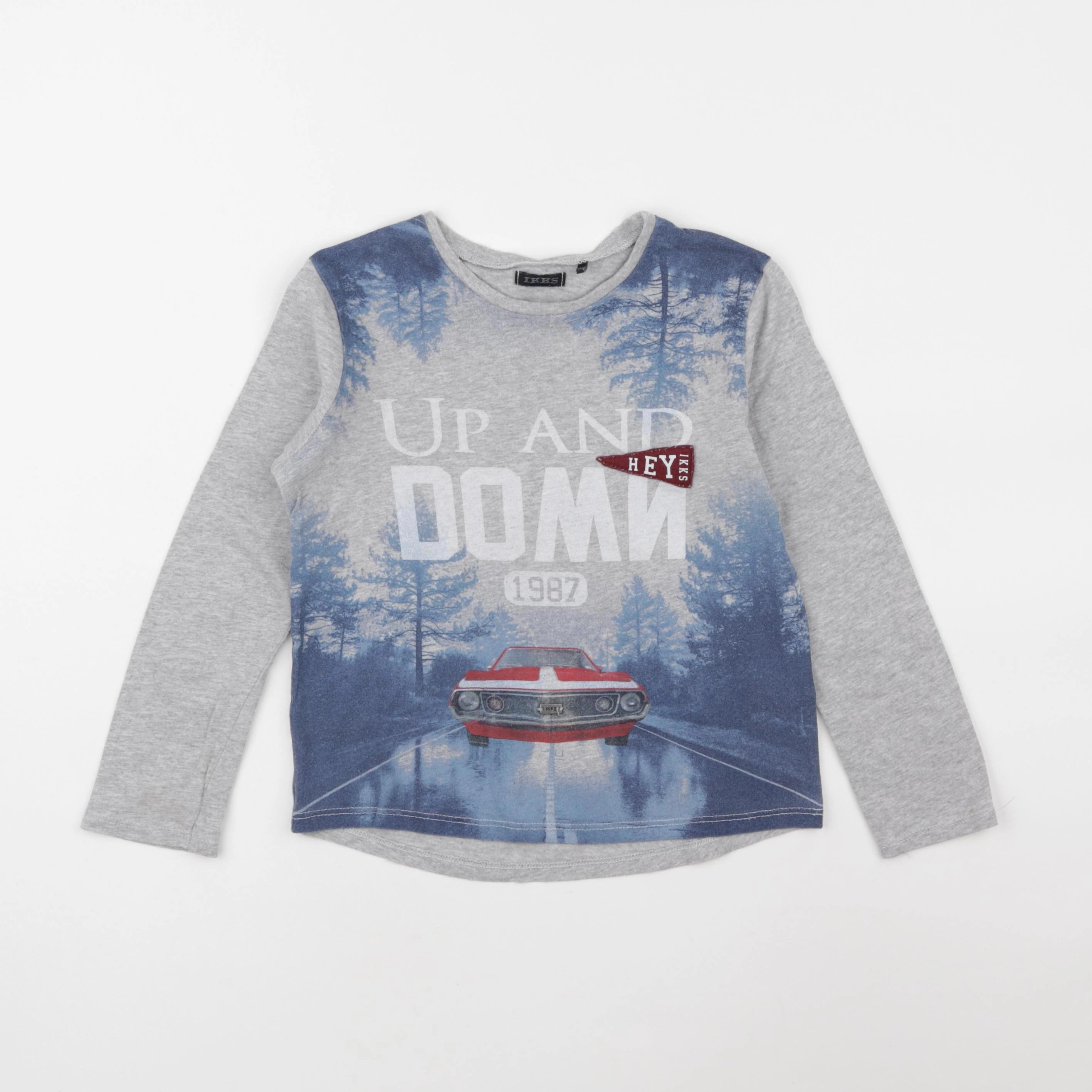 IKKS - tee-shirt gris, bleu - 6 ans