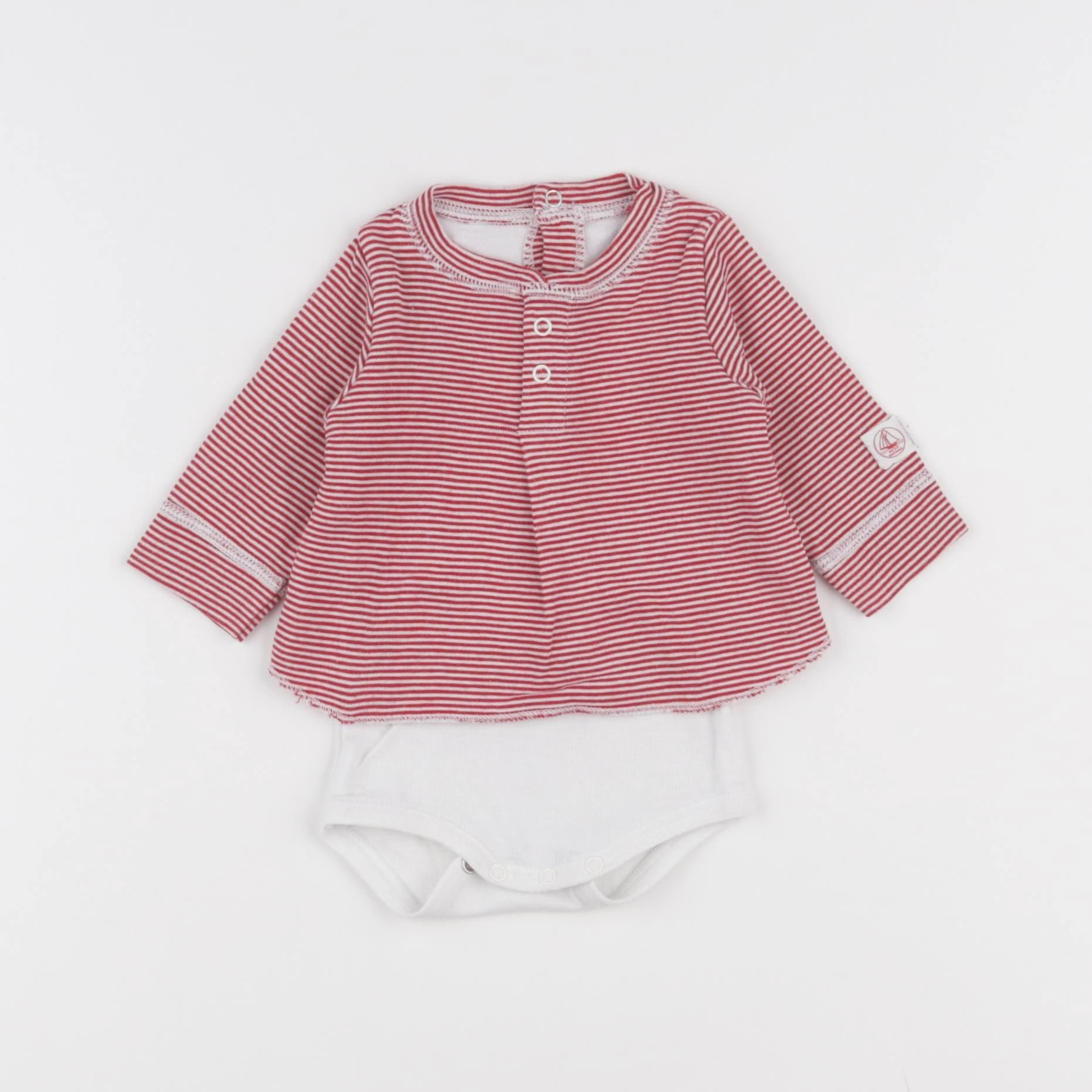 Petit Bateau - body tee-shirt rouge - 1 mois