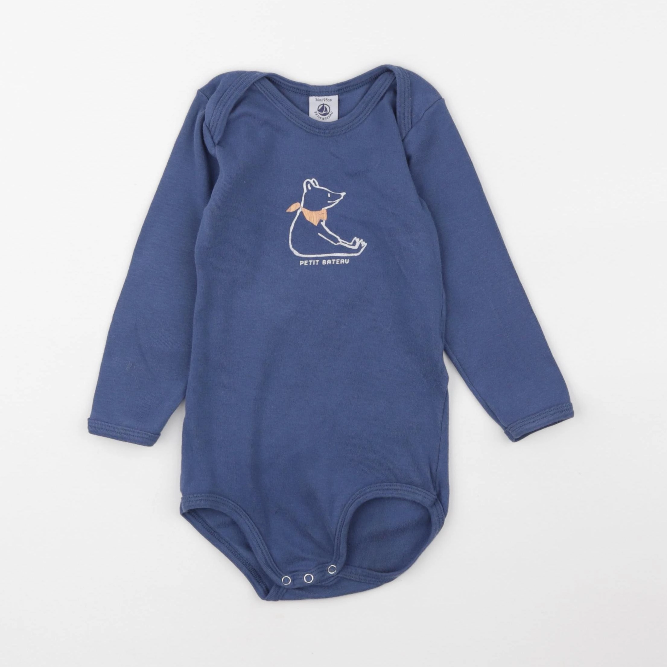 Petit Bateau - body bleu - 36 mois