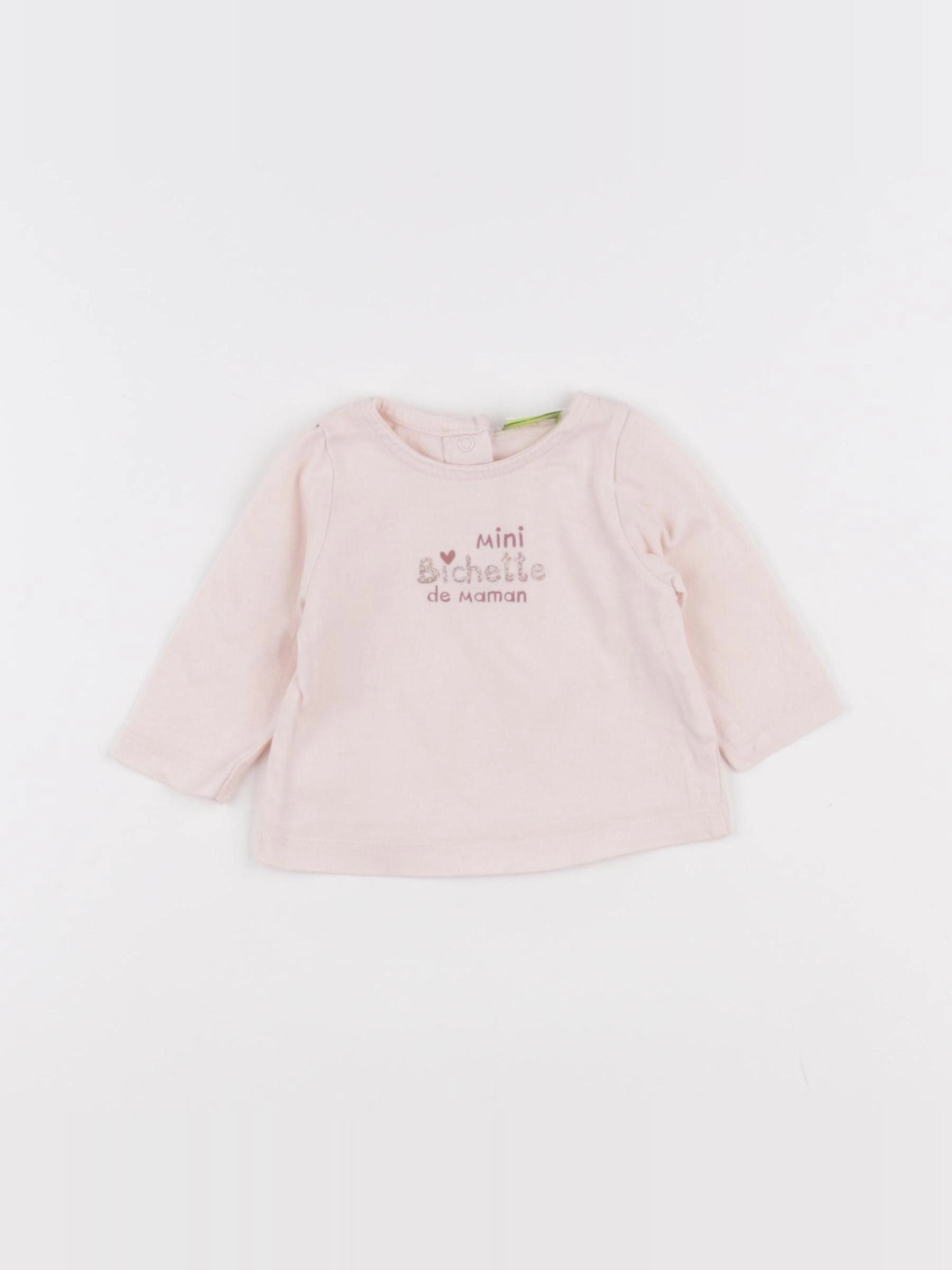 Tape à l'oeil - tee-shirt rose - 1 mois