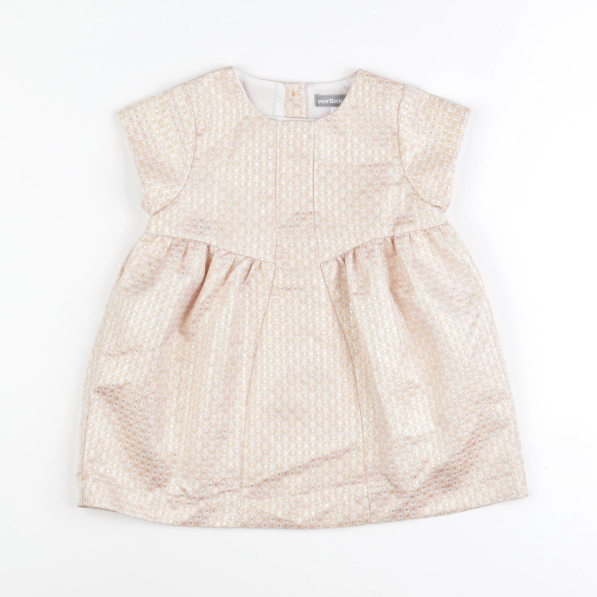 Vertbaudet - robe rose, or - 18 mois