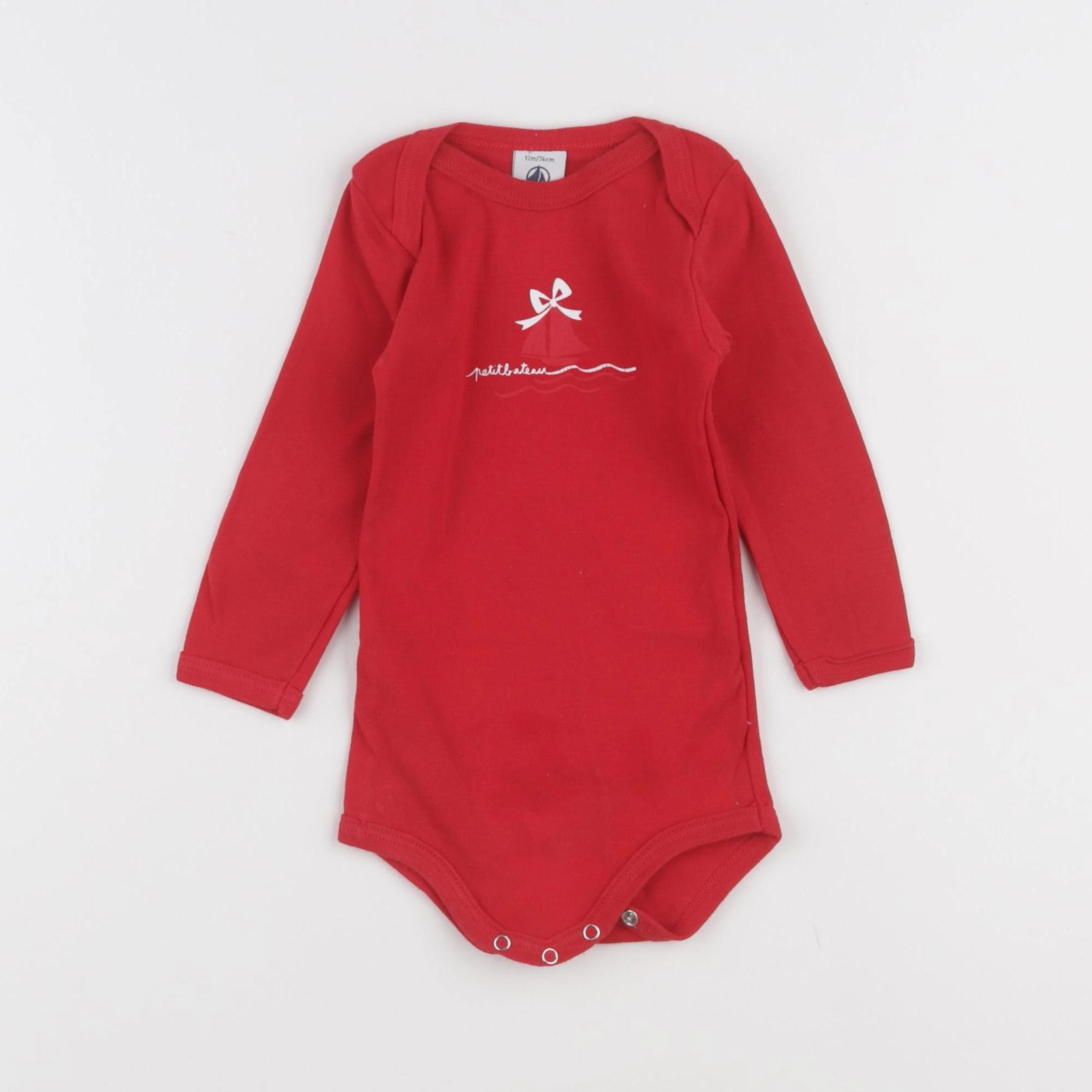 Petit Bateau - body rouge - 12 mois