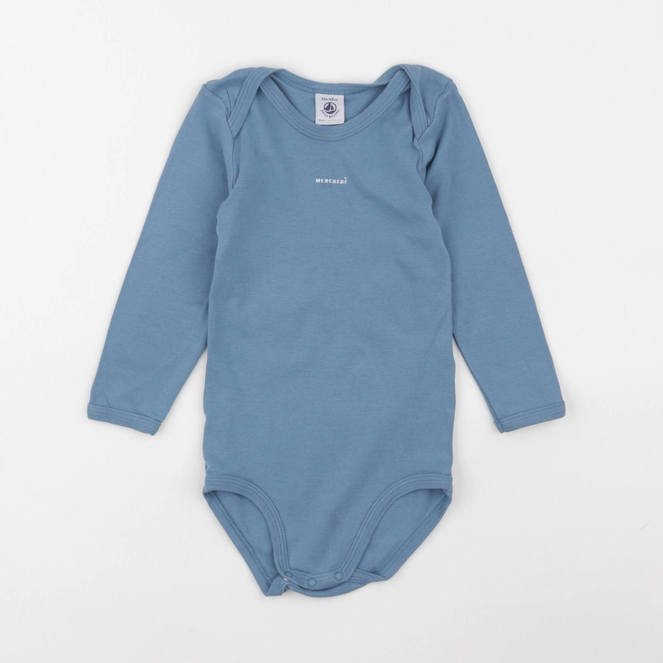 Petit Bateau - body bleu - 36 mois