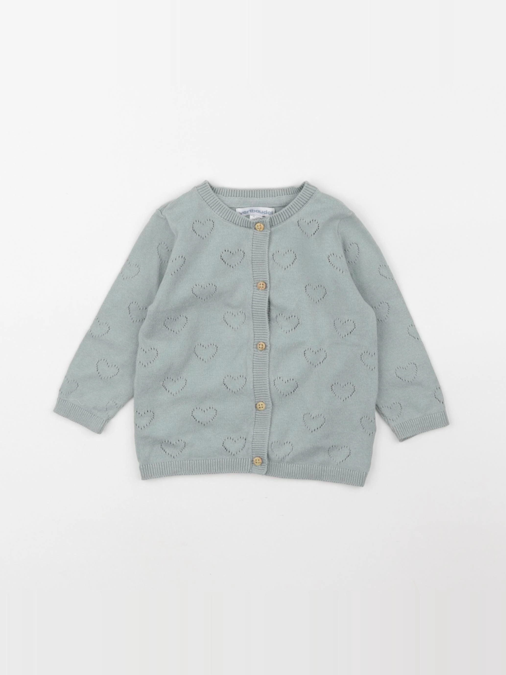 Vertbaudet - gilet vert - 9 mois