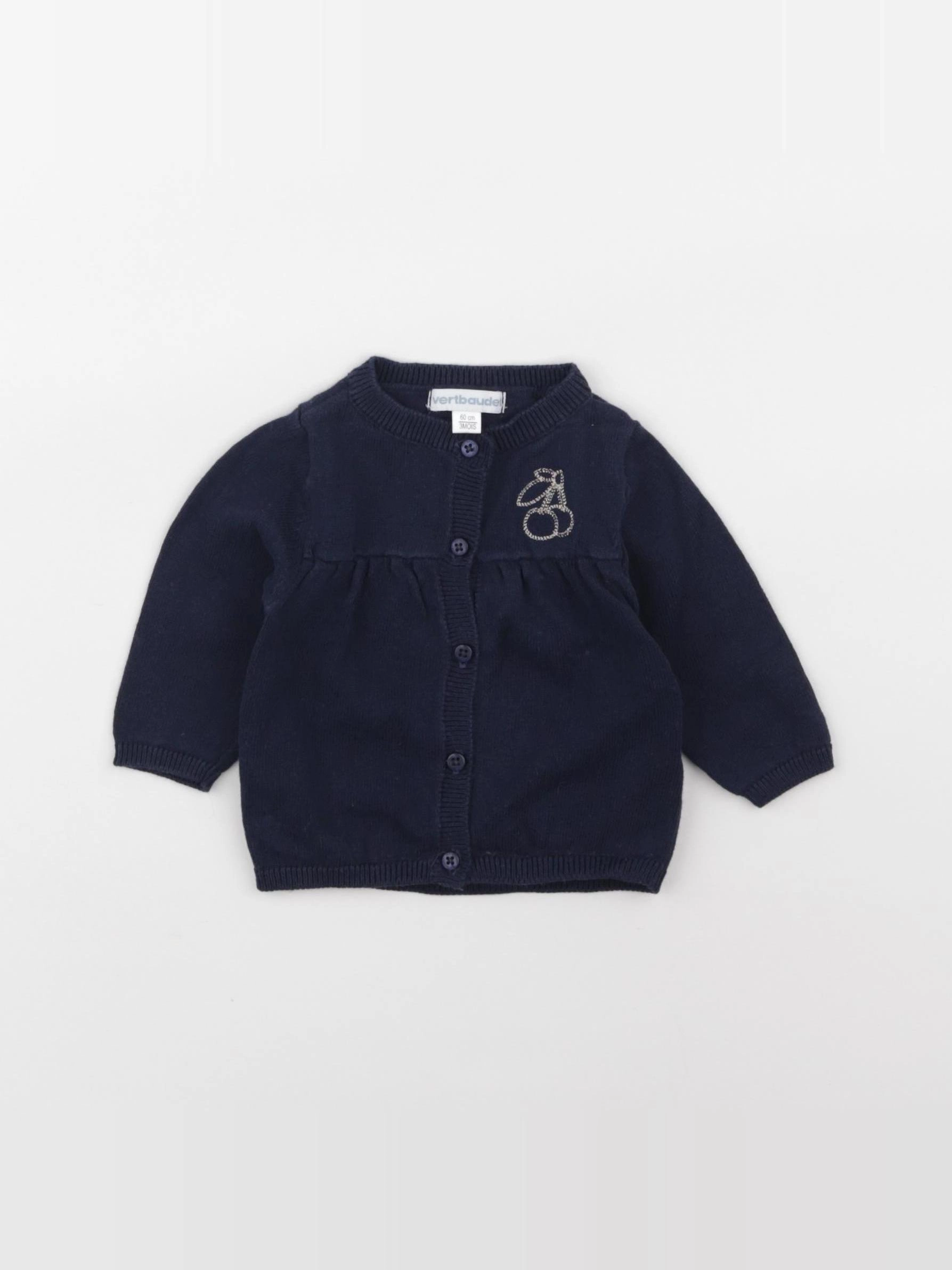 Vertbaudet - gilet bleu - 3 mois